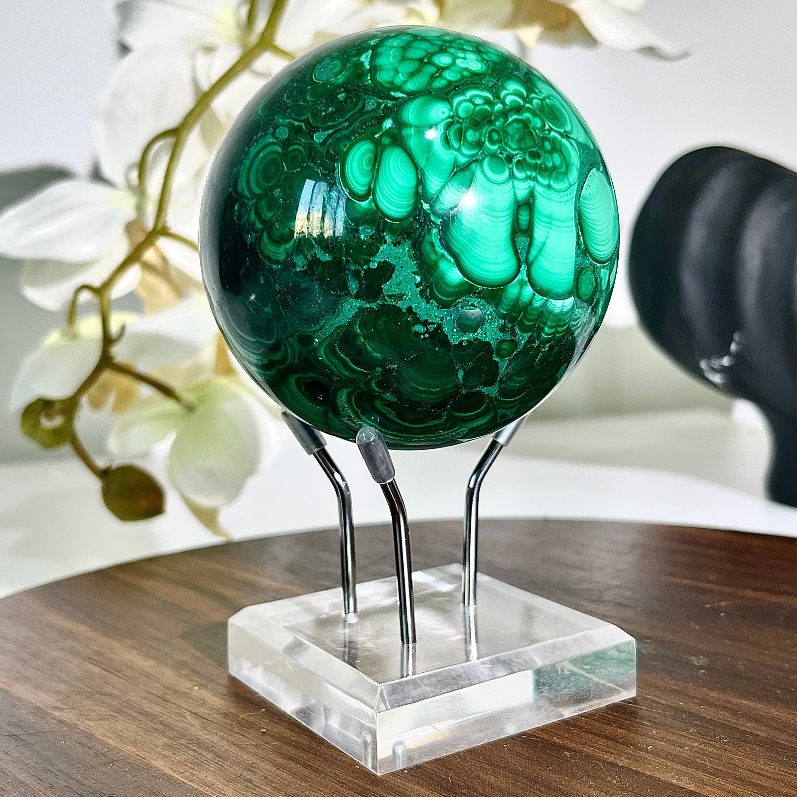 2.24LB Natural Peacock’s eye Crystal Polishing Stone ball Healing