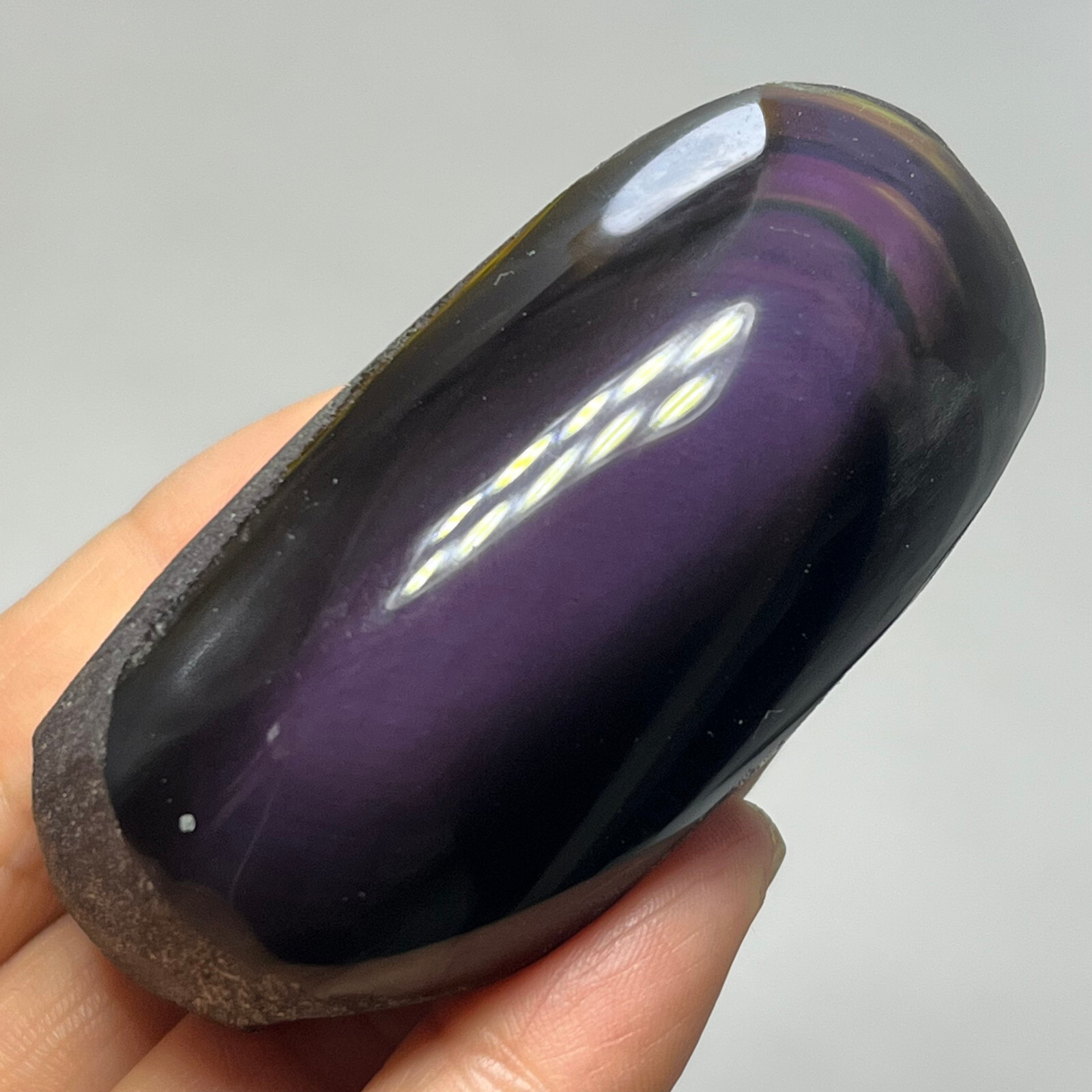 108g Rainbow Natural Obsidian Cat Eyes Quartz Crystal Healing -PF9