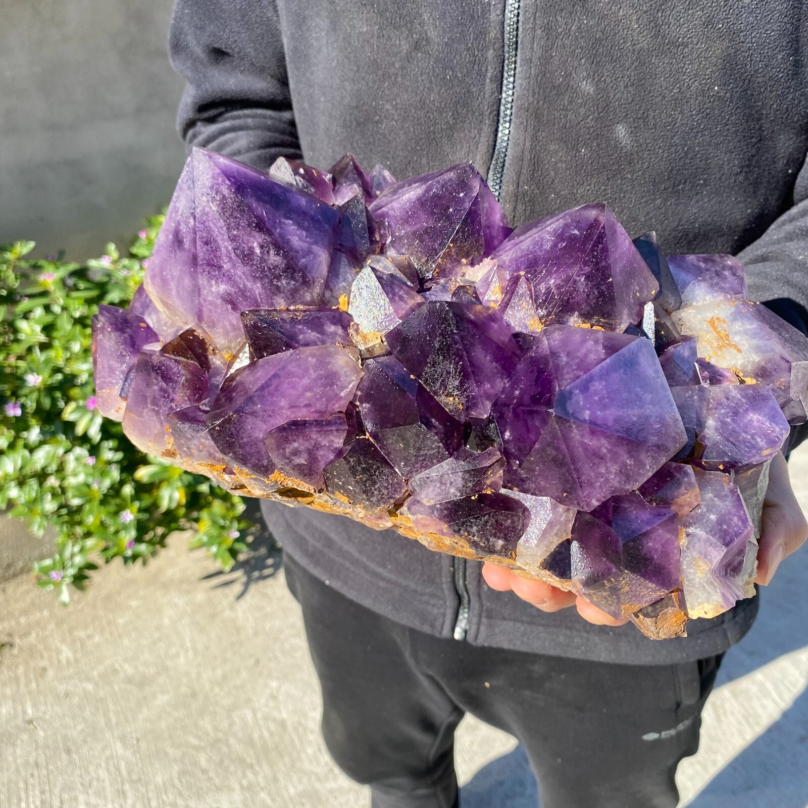 22lb Large Natural Amethyst geode quartz cluster crystal specimen Healing