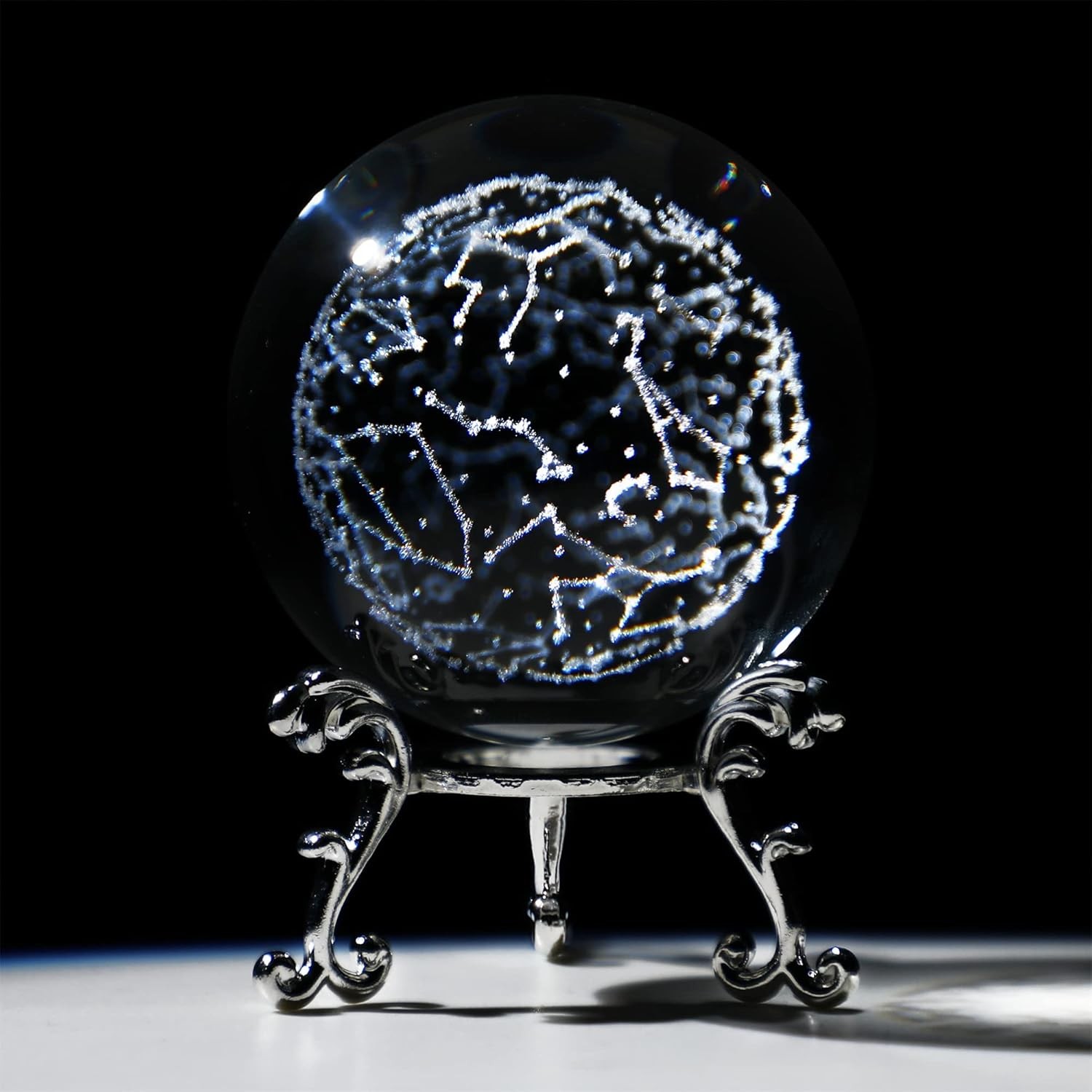 HDCRYSTALGIFTS 3D Laser Engraved Constellation Crystal Ball Paperweight 60mm/2.3