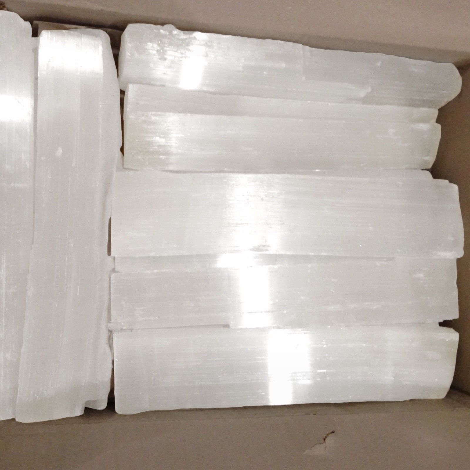 lbs LOT Selenite Logs XL Crystal ” Natural Wand Bars Rough Stick BULK Wholesale