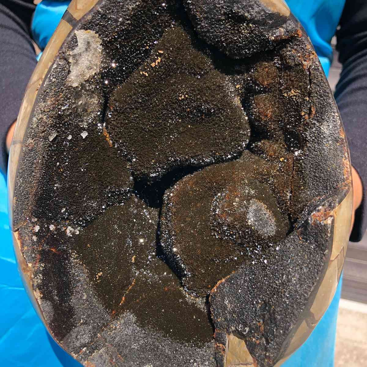 7550G Natural Turtle Back Stone Dragon Crystal Cave Crack Gem Healing 4345