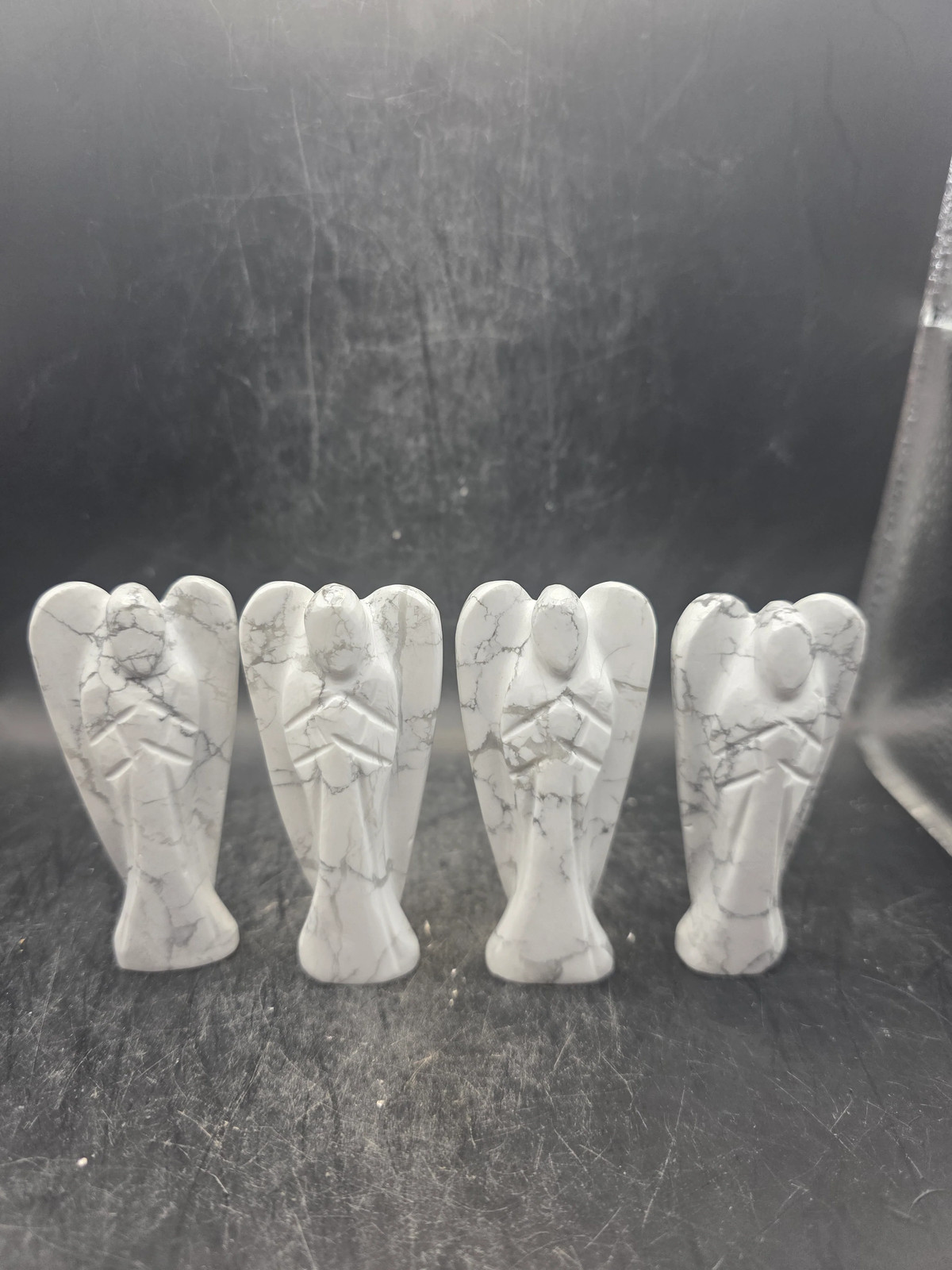 Howlite gemstones angel! 3 inches tall, 1.6 ounces!