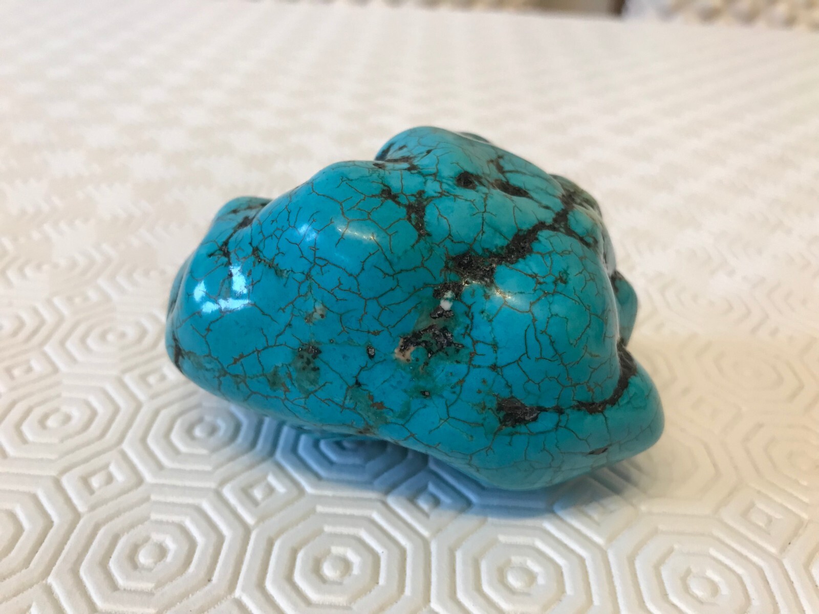 A natural raw turquoise nugget without treatment, u s; 8x6x6 cm; 312 g