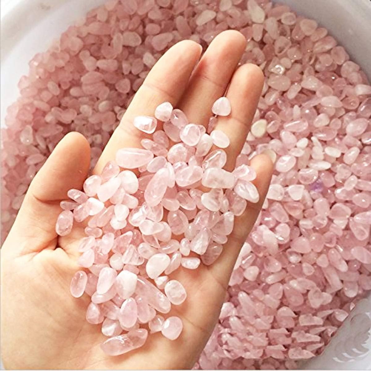 1 Lb/460g Natural Pink Quartz Crystal Stones Irregular Aquarium Pebbles Rock