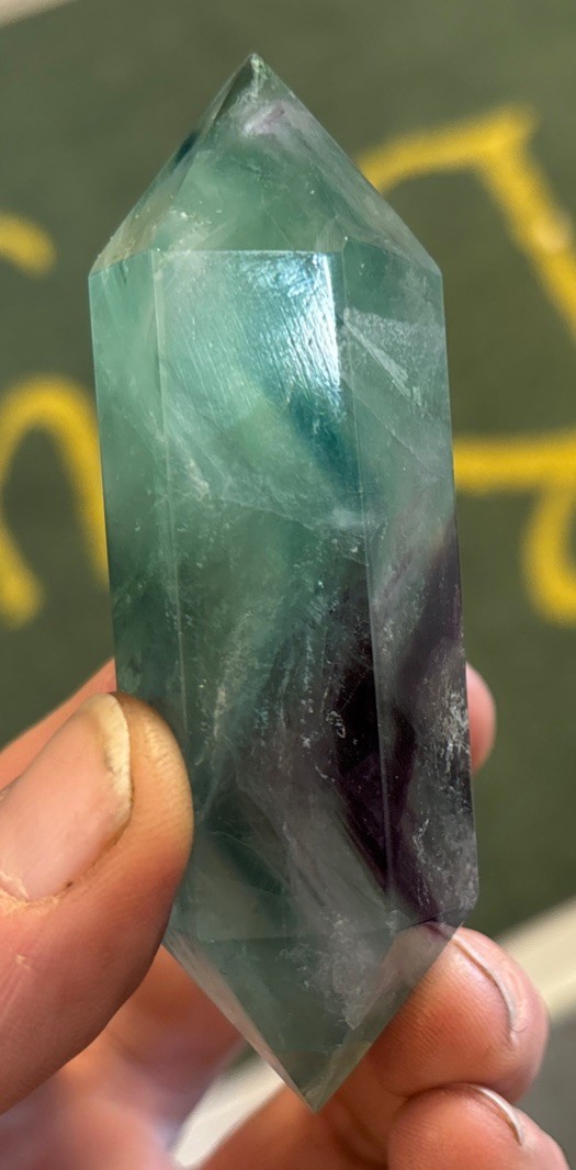 Rainbow Fluorite Double Terminated Wand 123 Grams 3 1/2”