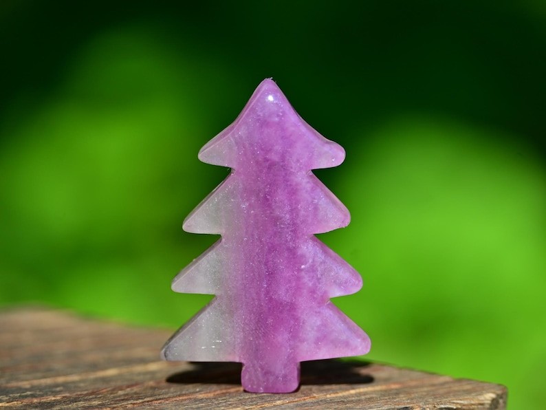 2” Natural carved mixed material Christmas Tree Reiki decor healing gift 1pc