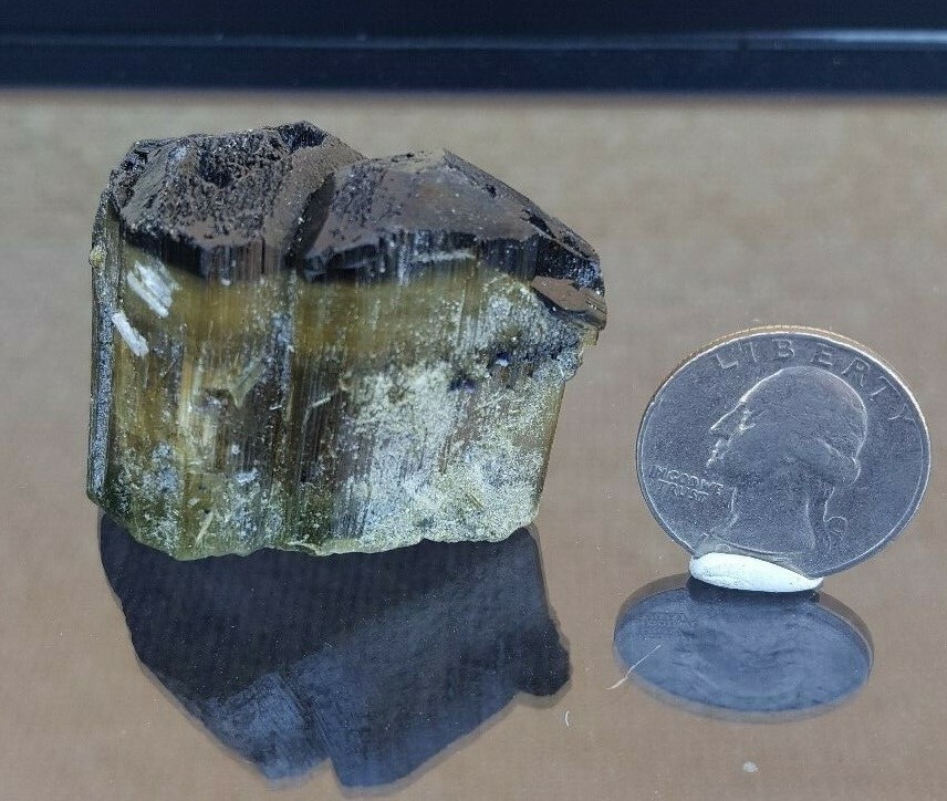 1S Himalaya Mine Terminated Bi-Color Double Tourmaline Crystal Specimen 70.3 gms