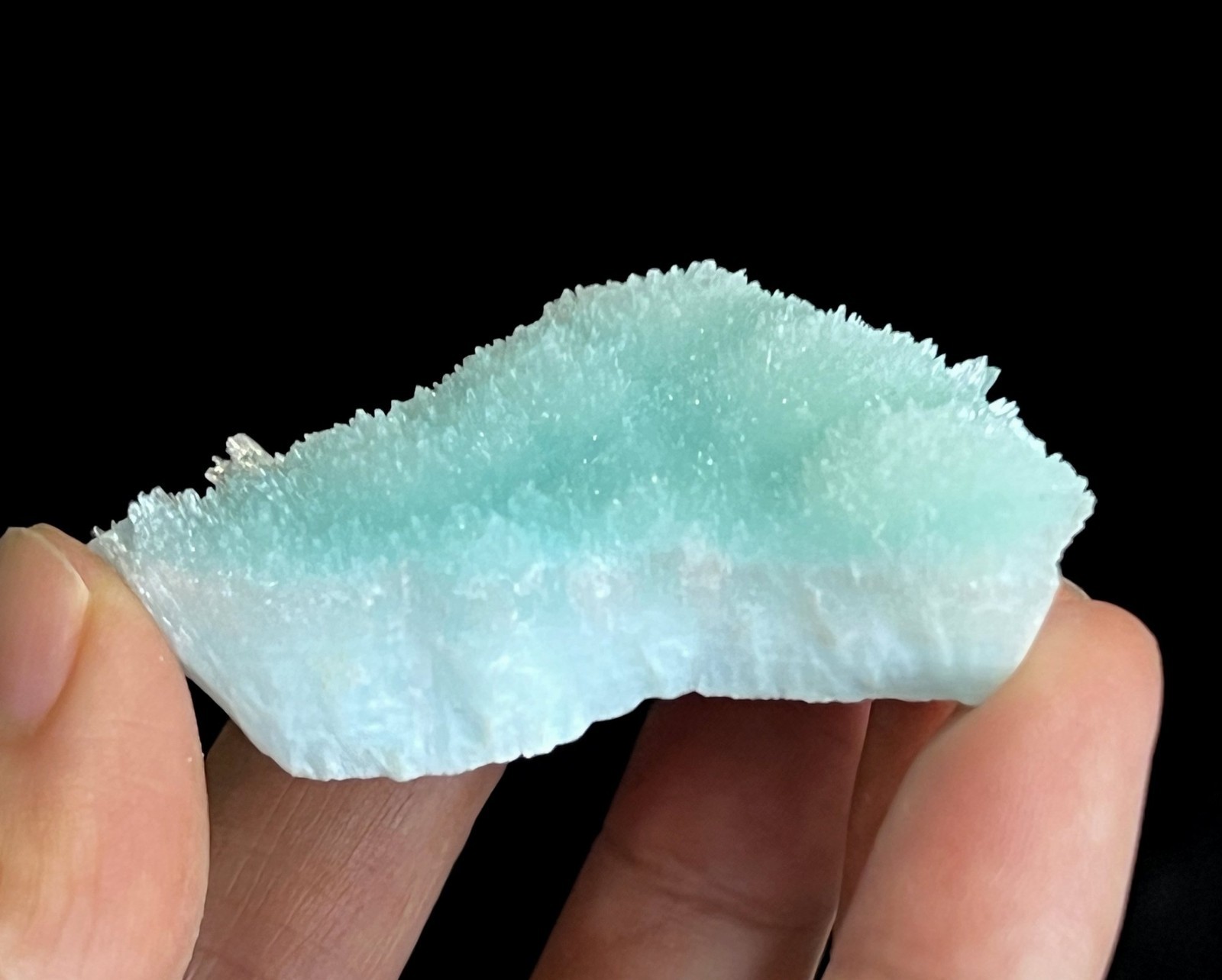 56mm Sparkling Elegant Blue Aragonite , Natural Mineral Specimen