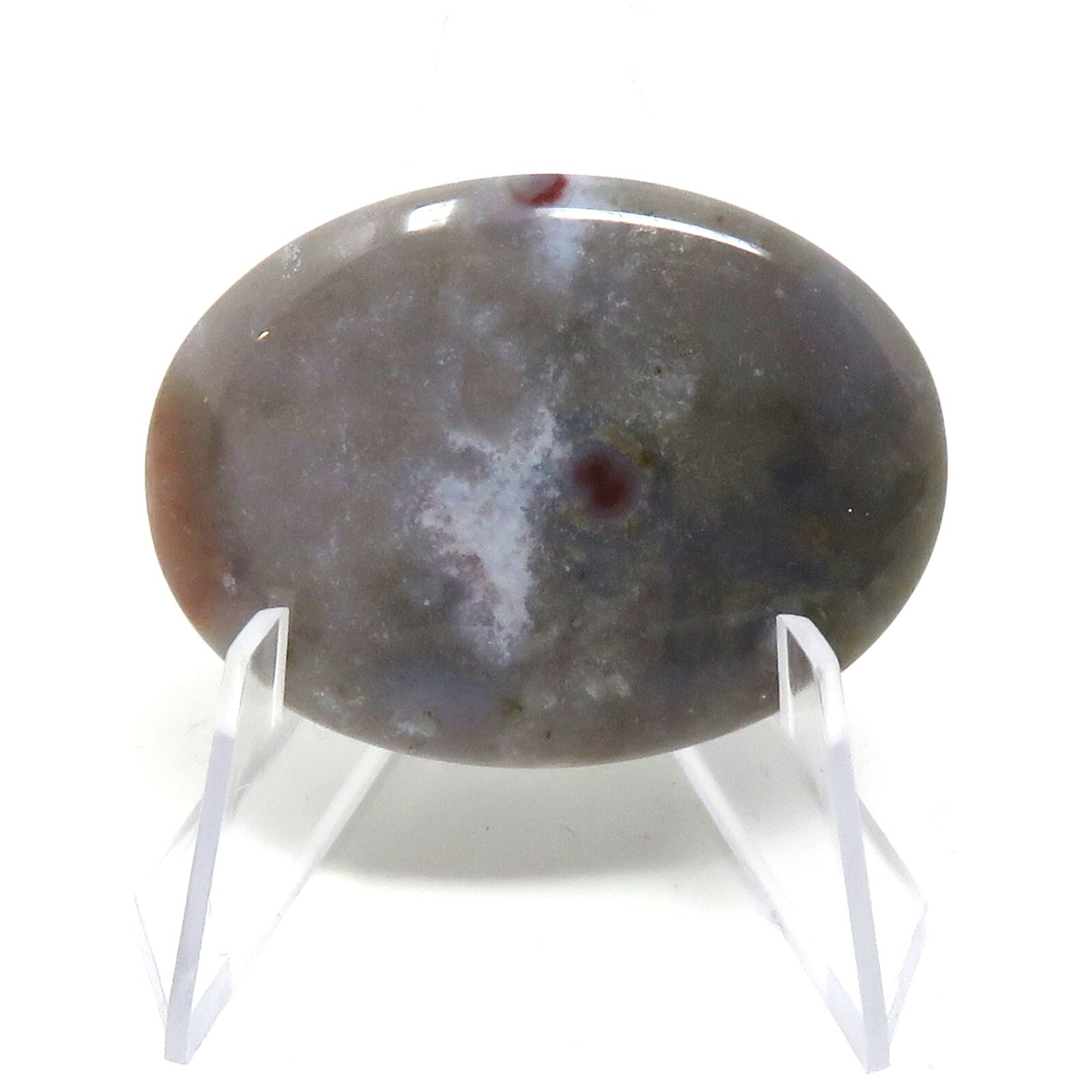 Indian Agate Worry Stone #106- 40mmX30mm or 1.5″x 1″ – 6mm Thick – Pocket Stone
