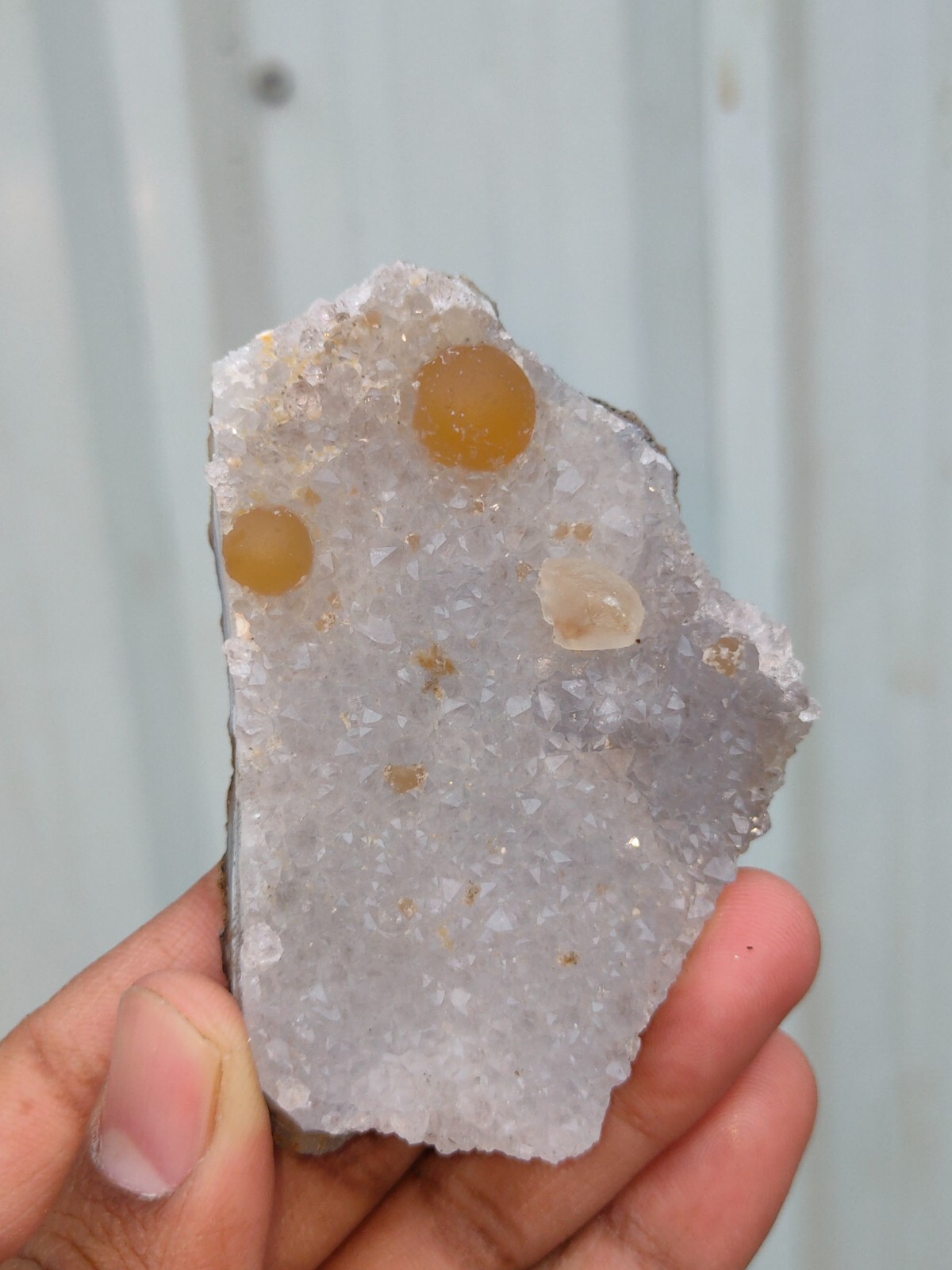 Natural honey Flourite on Quartz Natural Minerals Specimen