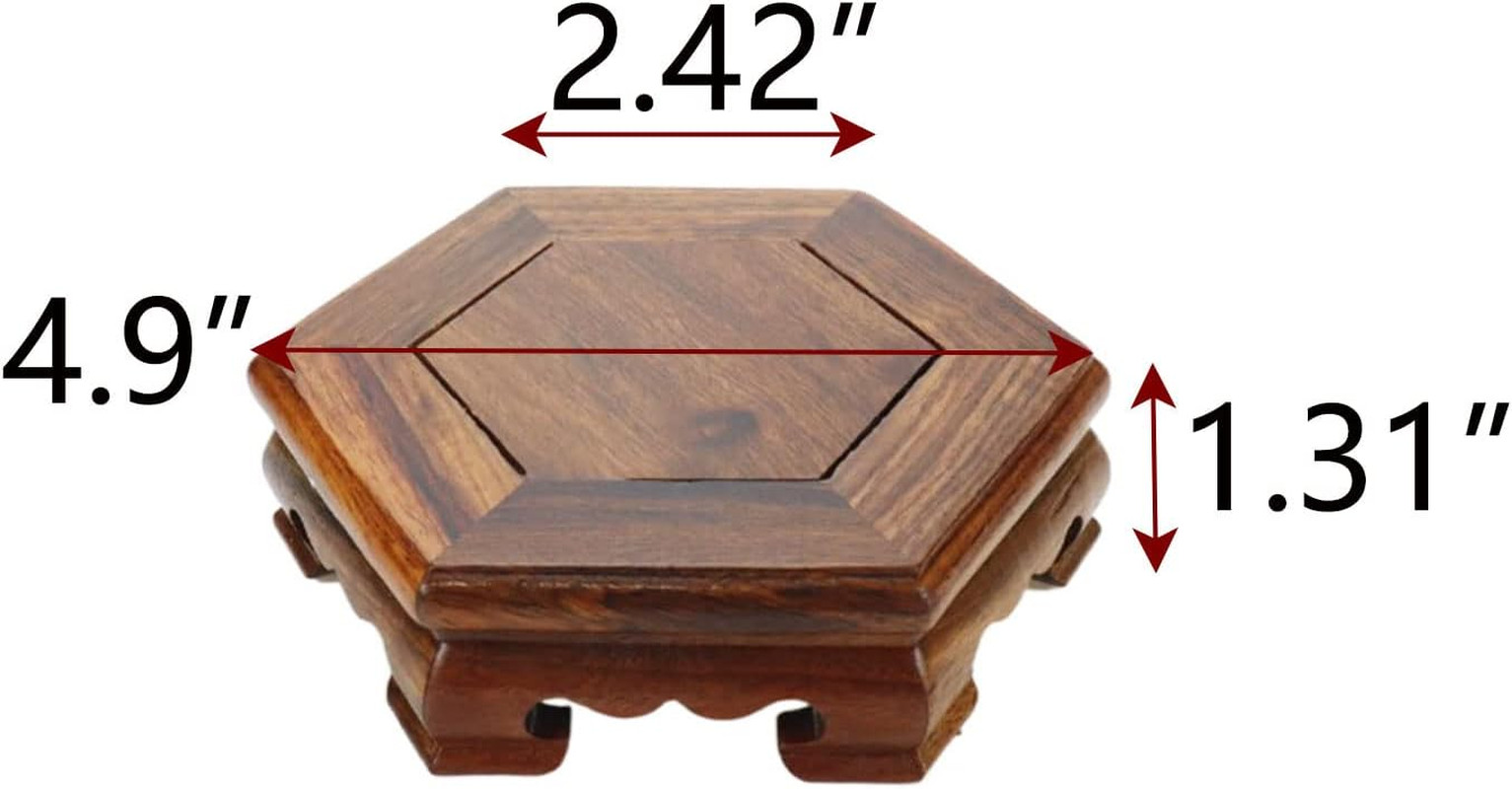 Furniture Wooden Display Stand Base Oriental Wood round Pedestal Vintage Ebony V