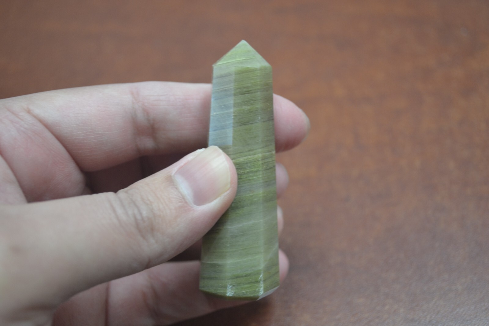GEMSTONE CRYTSAL HEXAGONAL POINTED CHAKRA PRISM TOWER 2 1/2″ #T-2091D