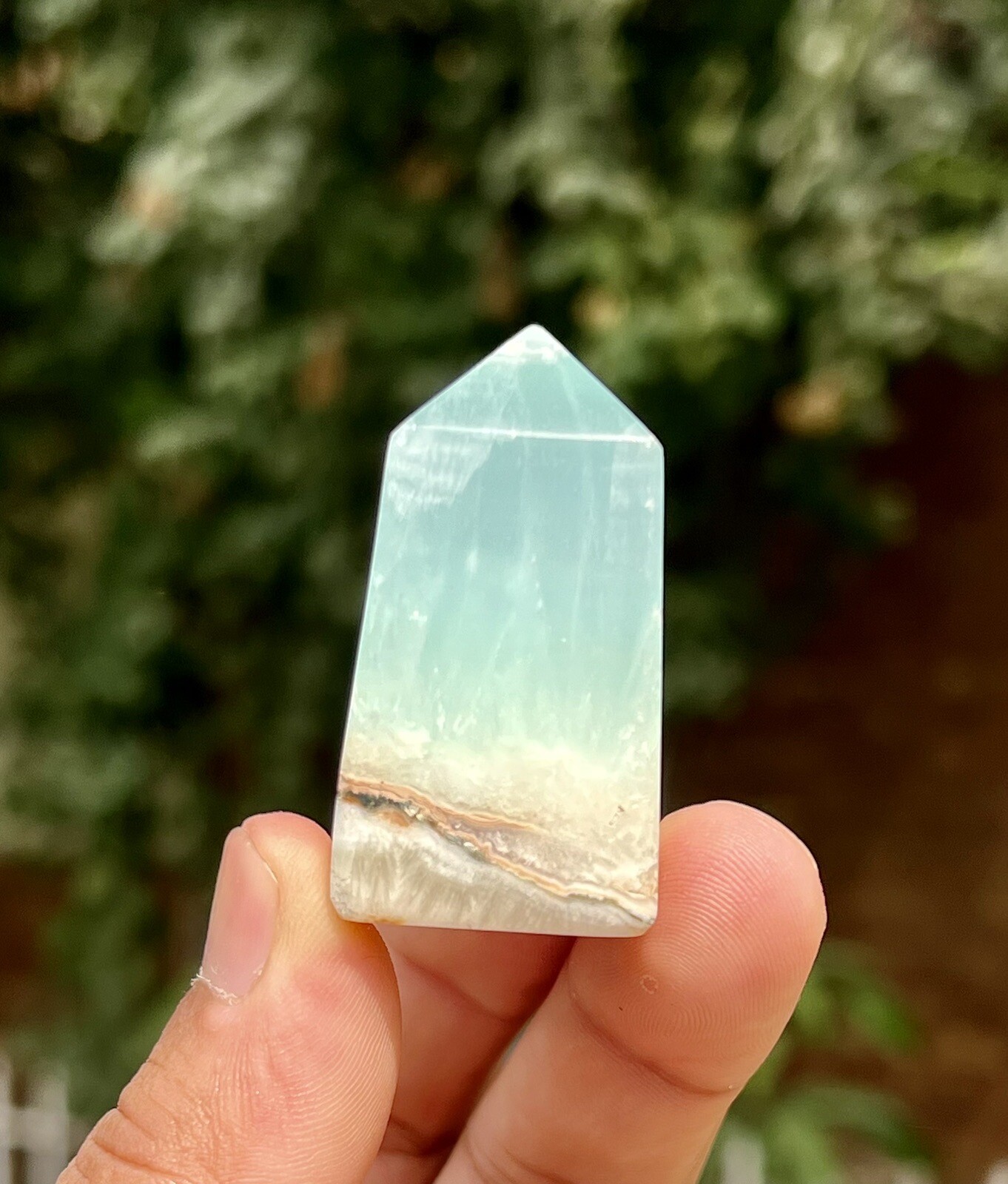 63 Gram Rare Mini Caribbean Blue Calcite healing crystal polished Tower