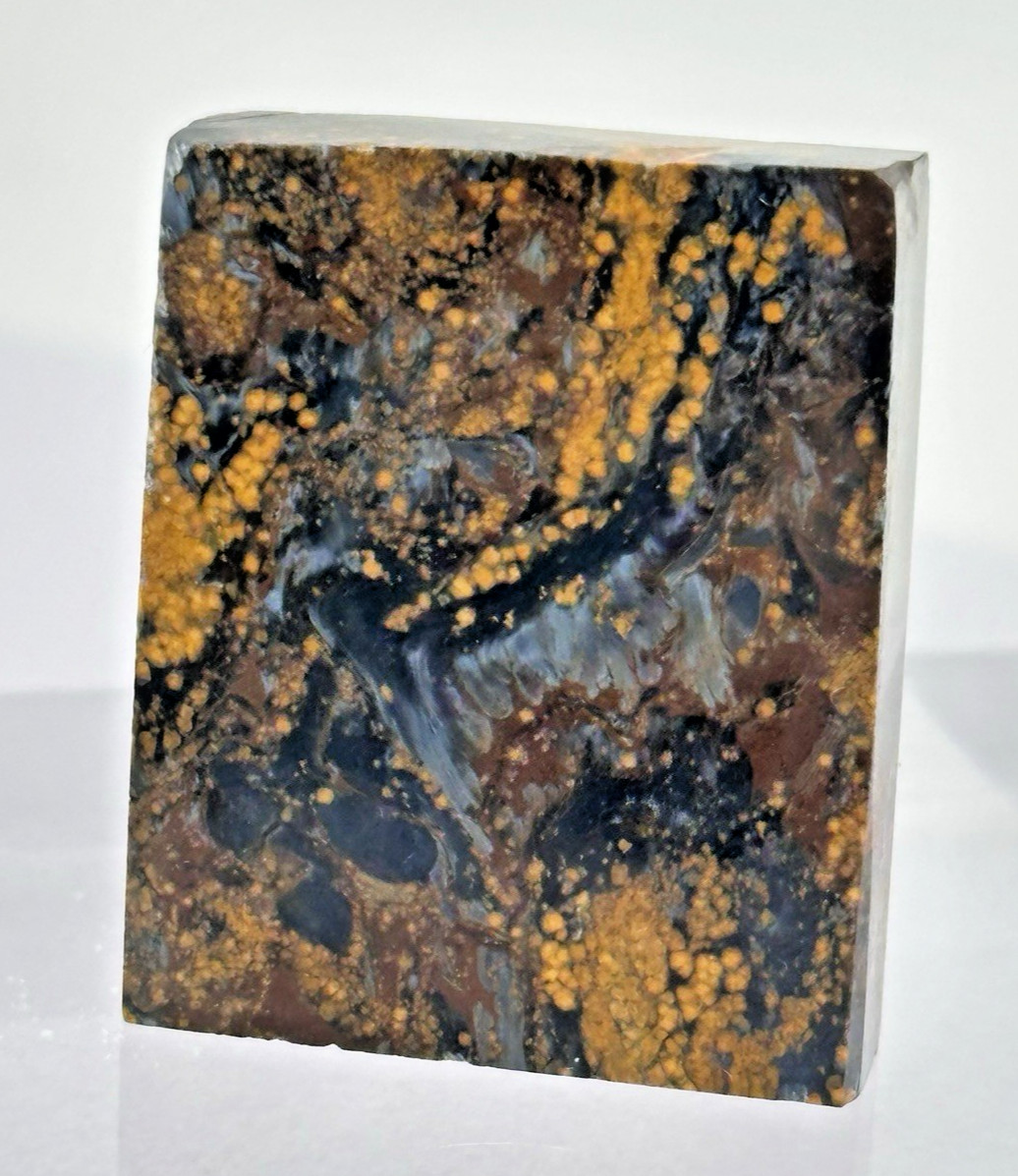 Pietersite Cabochon Preform Slab 1.25 x 1 in Blue Gold Lapidary