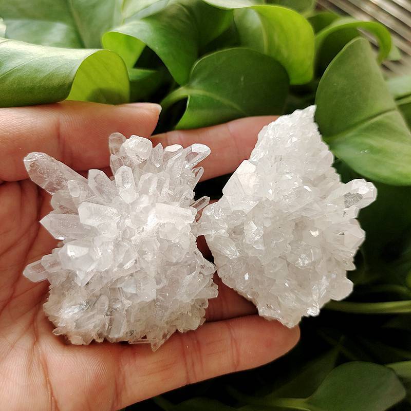 Natural Clear Quartz Crystal Point Stone Cluster Healing Rough Druzy Geode Decor