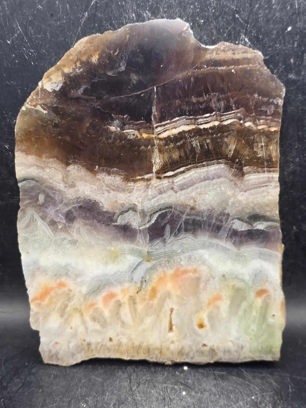 Florite slab! 1.4 pounds, 5.5 inches tall, 4.5″ wide