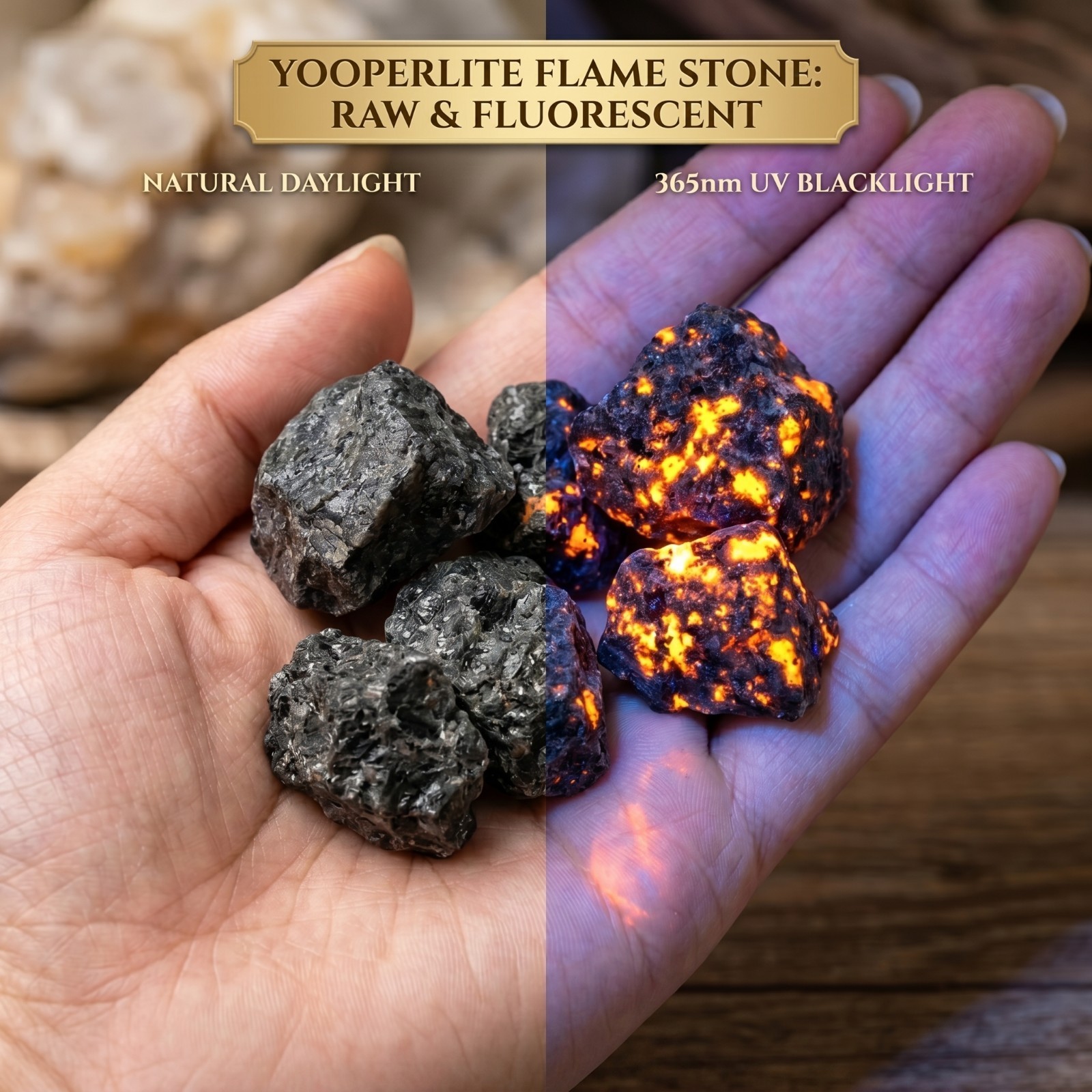 Natural Raw Yooperlite UV Reactive Glowing Fire Stone Mineral Specimen 25-30g