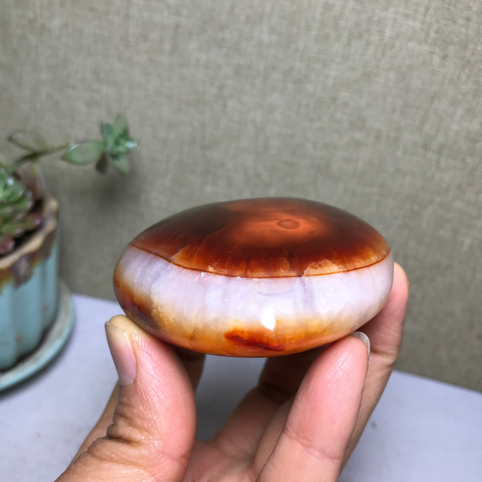 NATURAL red agate heart shaped Hand carved polished Crystal specimen 163g A4102