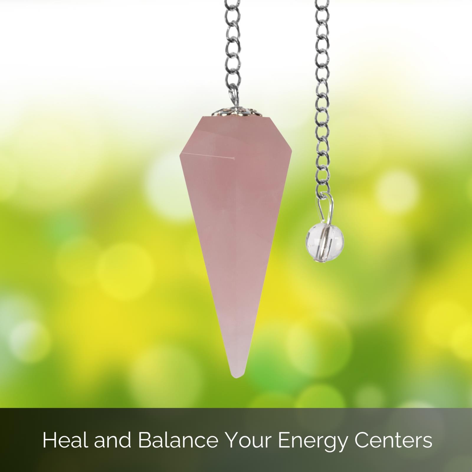 Rose Quartz Pendulum Crystal Divination Tools — Dowsing Pendulum Crystal with Cr