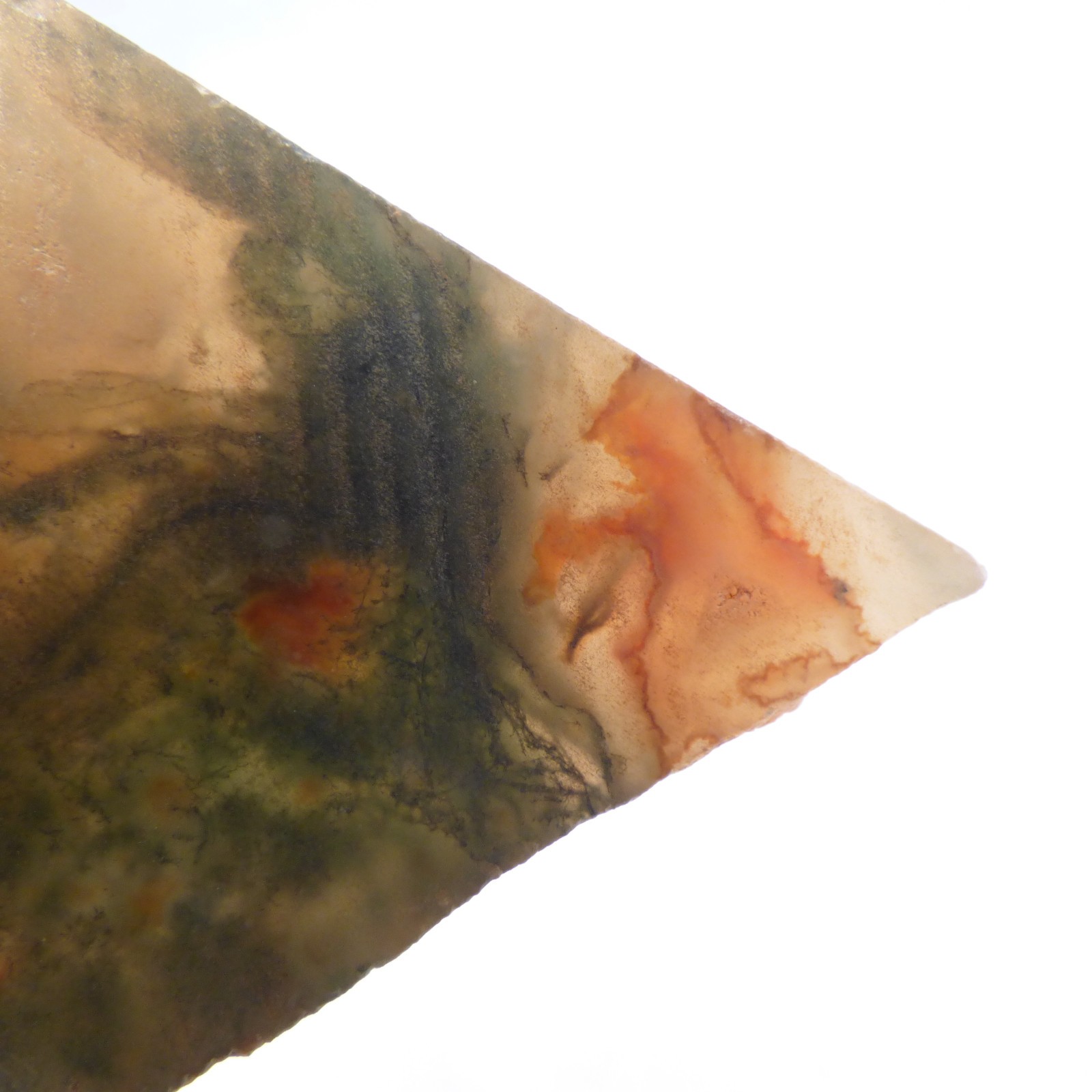 Red Green Moss Agate Slice UNPOLISHED For Collector or Lapidary 6.5cm x 3.5cm