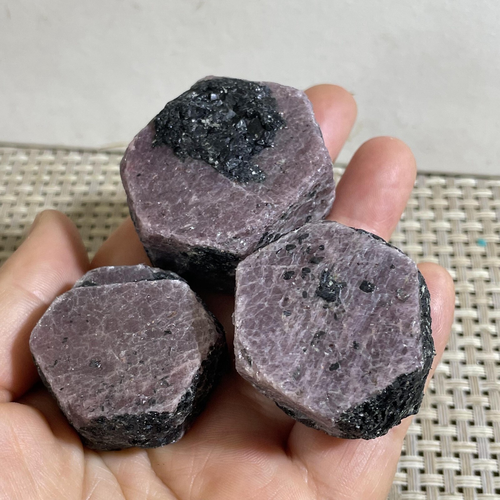 3pc 250g Natural Red Corundum Ruby Crystal Rough Mineral Specimen