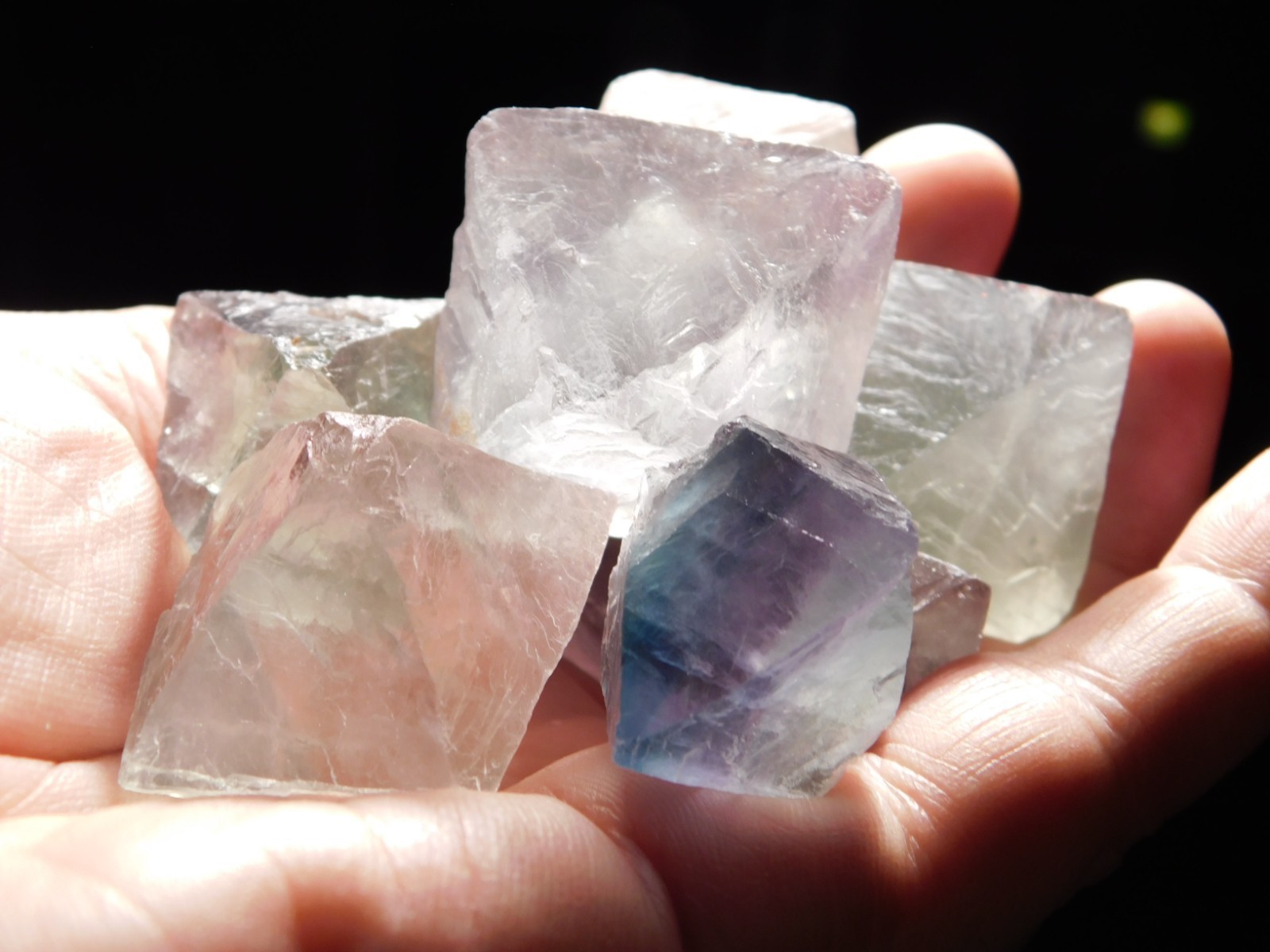 Big Lot of EIGHT! Translucent Octahedron FLUORITE Crystals From China 346gr