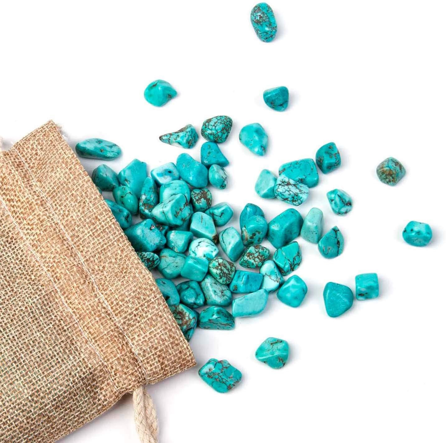 1LB Turquoise Small Tumbled Chips Crushed Stone Bulk Crystal Healing Reiki for O