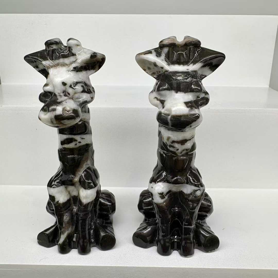 1pc Natural Mix Quartz Giraffe Carved Quartz Crystal Reiki Hea Gift Random