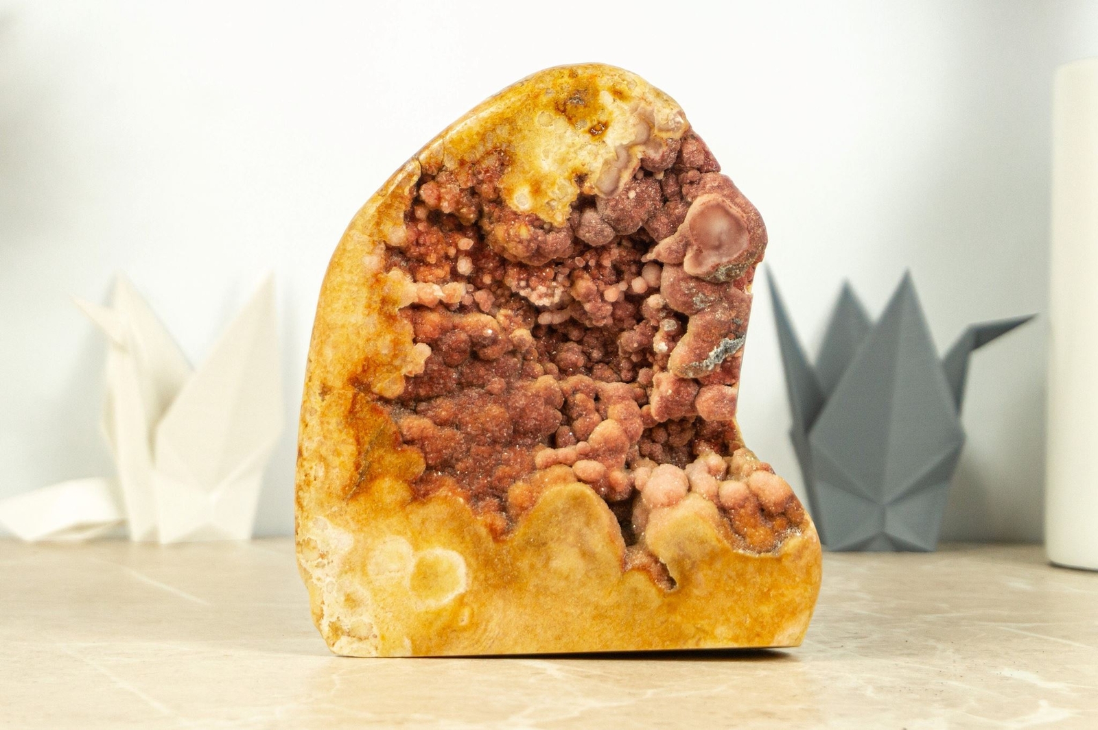 Pink Amethyst Geode with Natural Yellow and Rose Amethyst 3.0 Kg – 6.5 lb