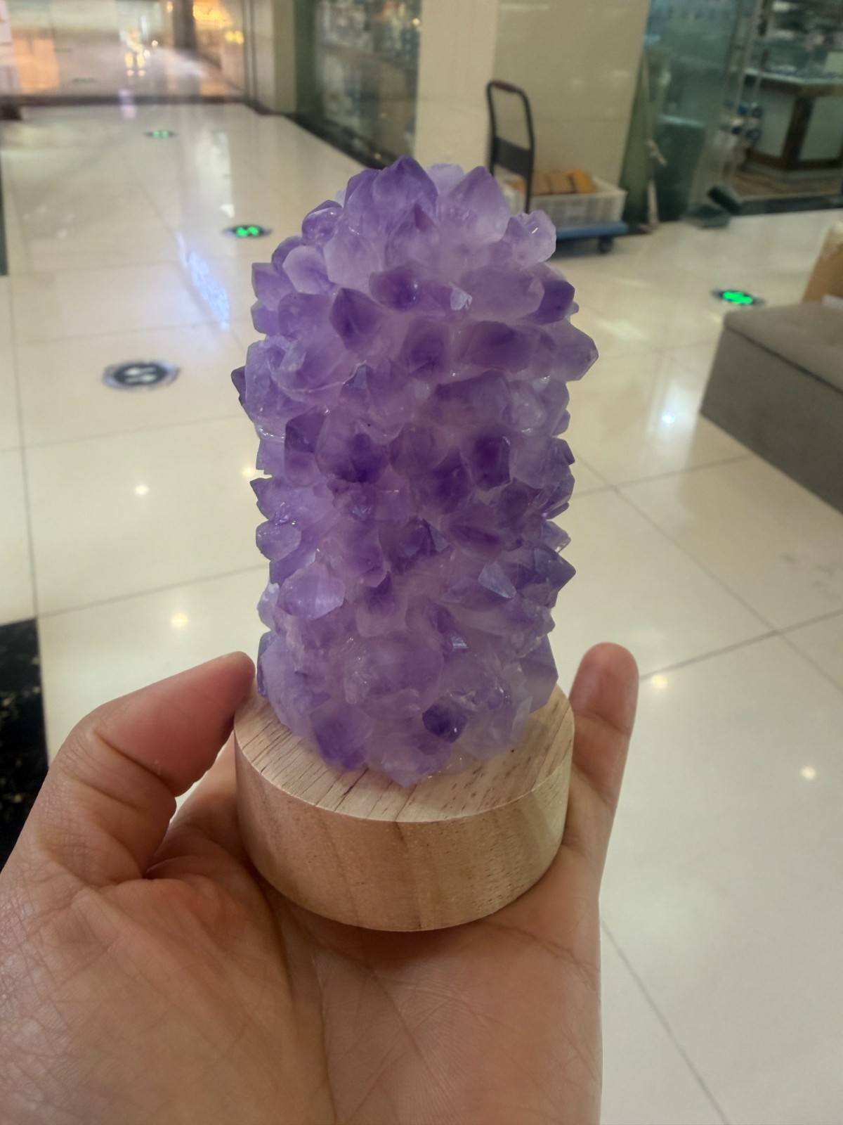1pc natural amethys Crushed stone Quartz Crystal DIY USB Night lamp energy
