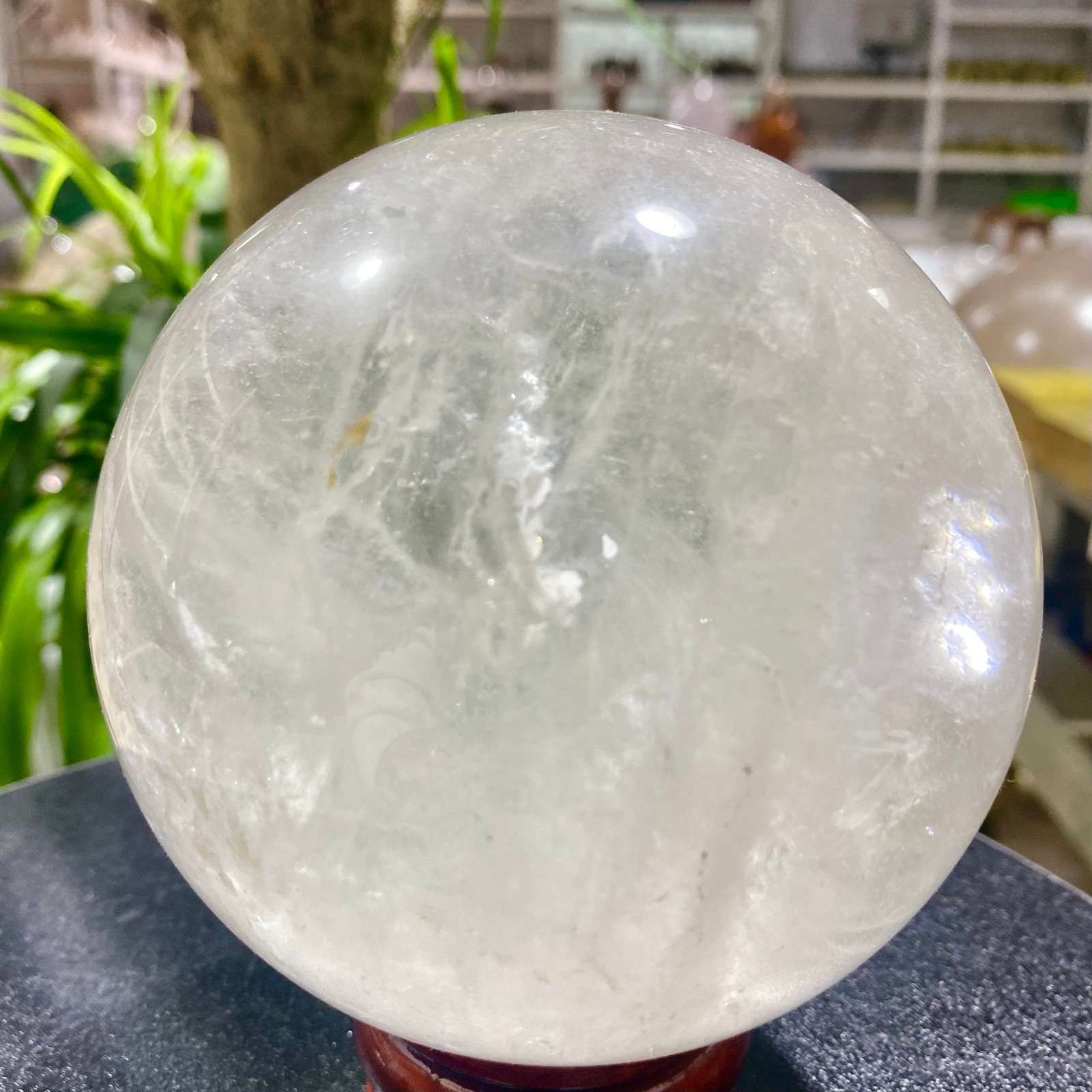 3.96LB white crystal transparent quartz crystal ball Reiki repair