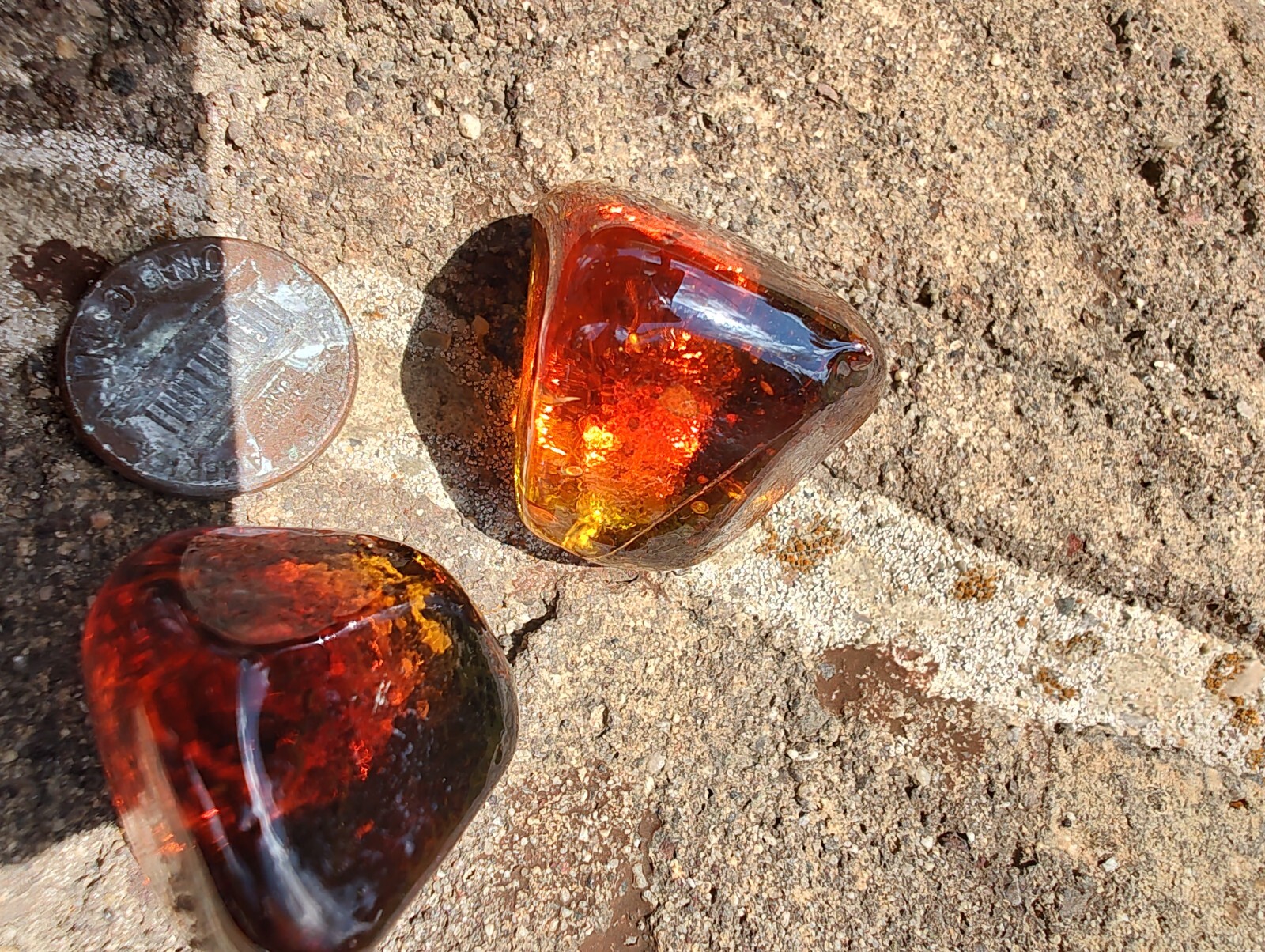 1Pc Tumbled Andara crystal orange amber Tone Cabochon 5th Dimension chakra