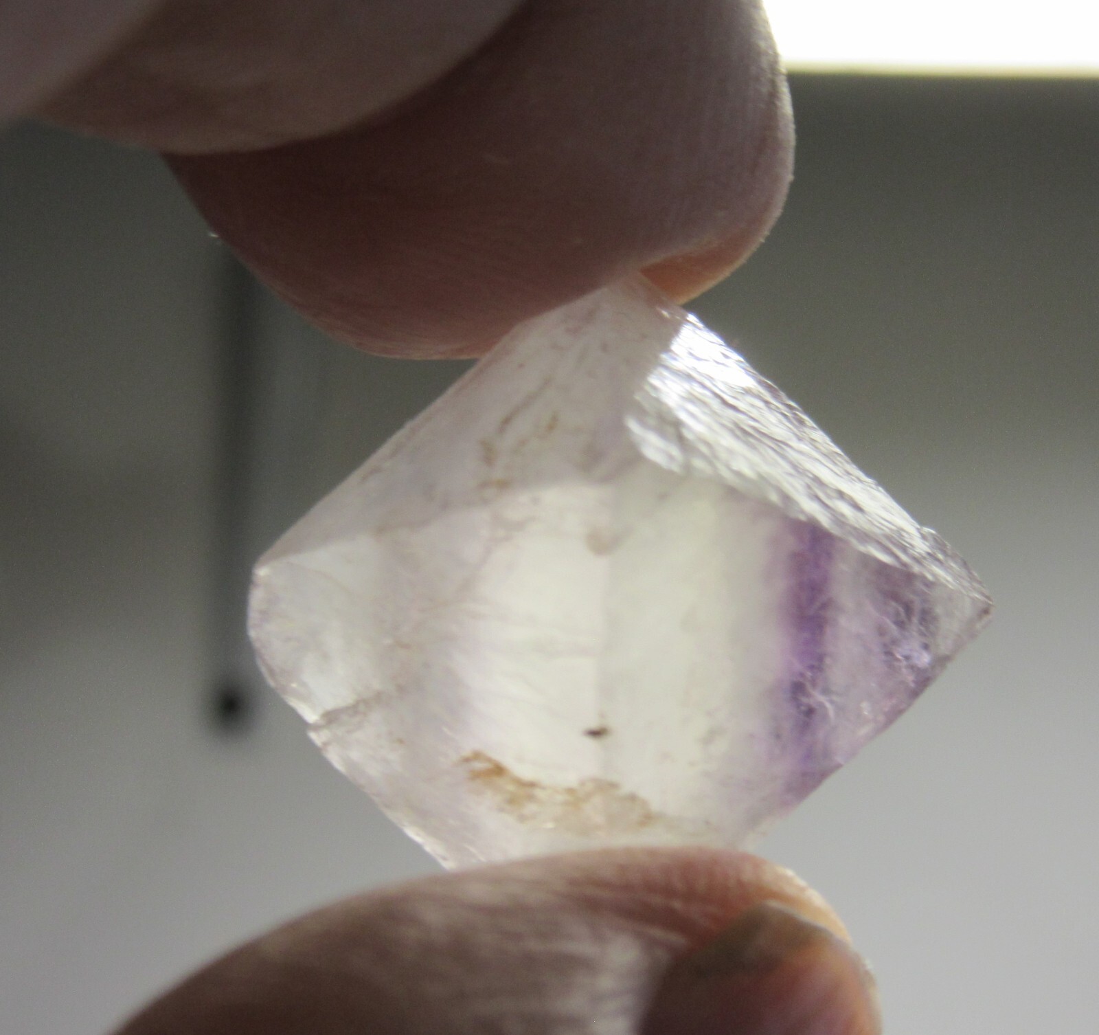Two Tone Purple Clear Fluorite 1.0″ Octahedron Crystal Collectible TTCPPO-3s