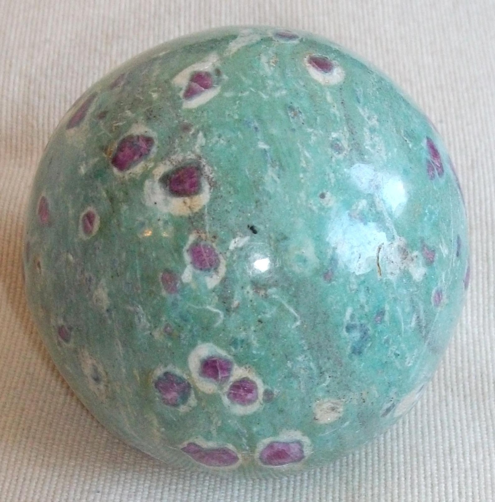 Tumbled Ruby Fuchsite Sphere (7.5cm / 650g)