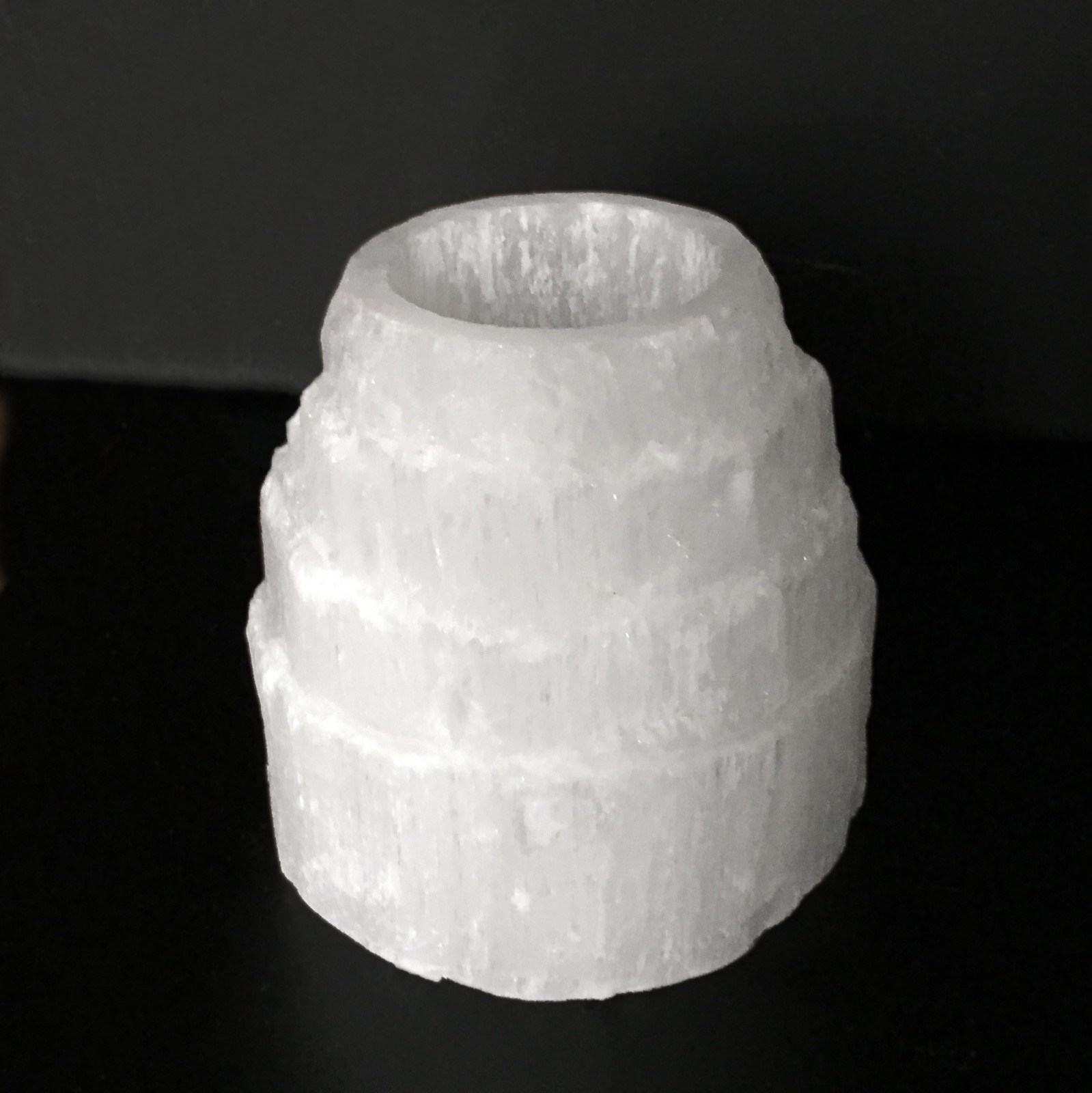 CHARGED Selenite Crystal Tower Candle Holder Protection Meditation Healing Aura