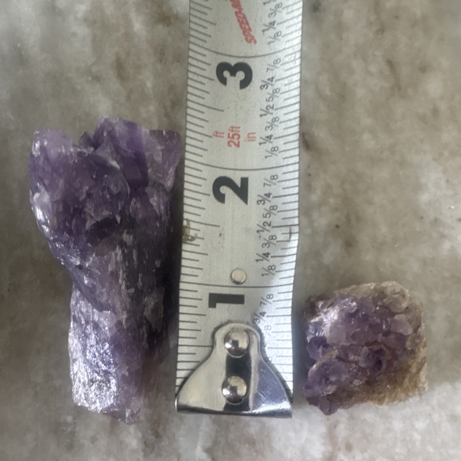 Amethyst Natural Crystal Specimens Lot of 2 Purple, Approx. 2 Inches and 1 inch