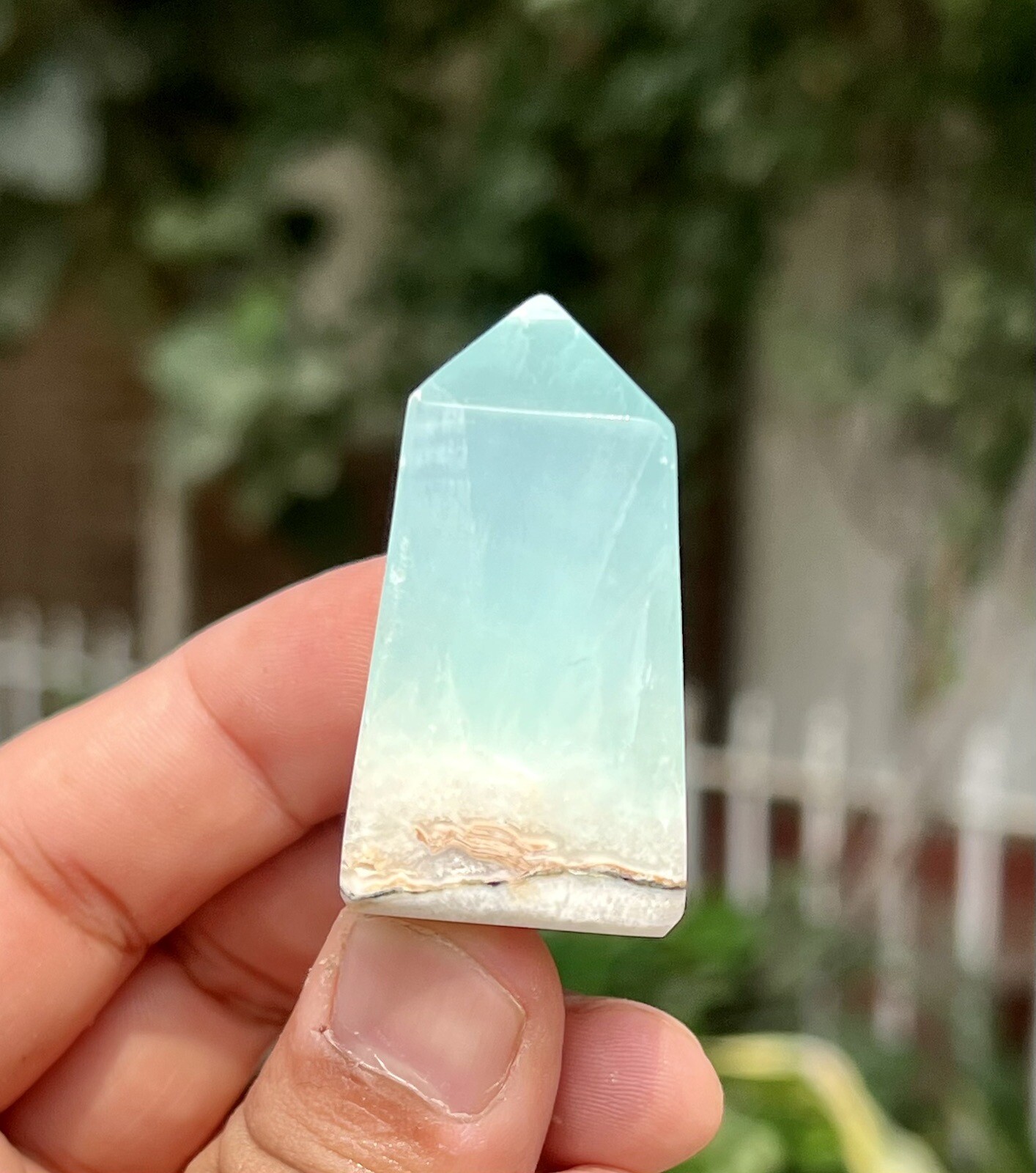 63 Gram Rare Mini Caribbean Blue Calcite healing crystal polished Tower