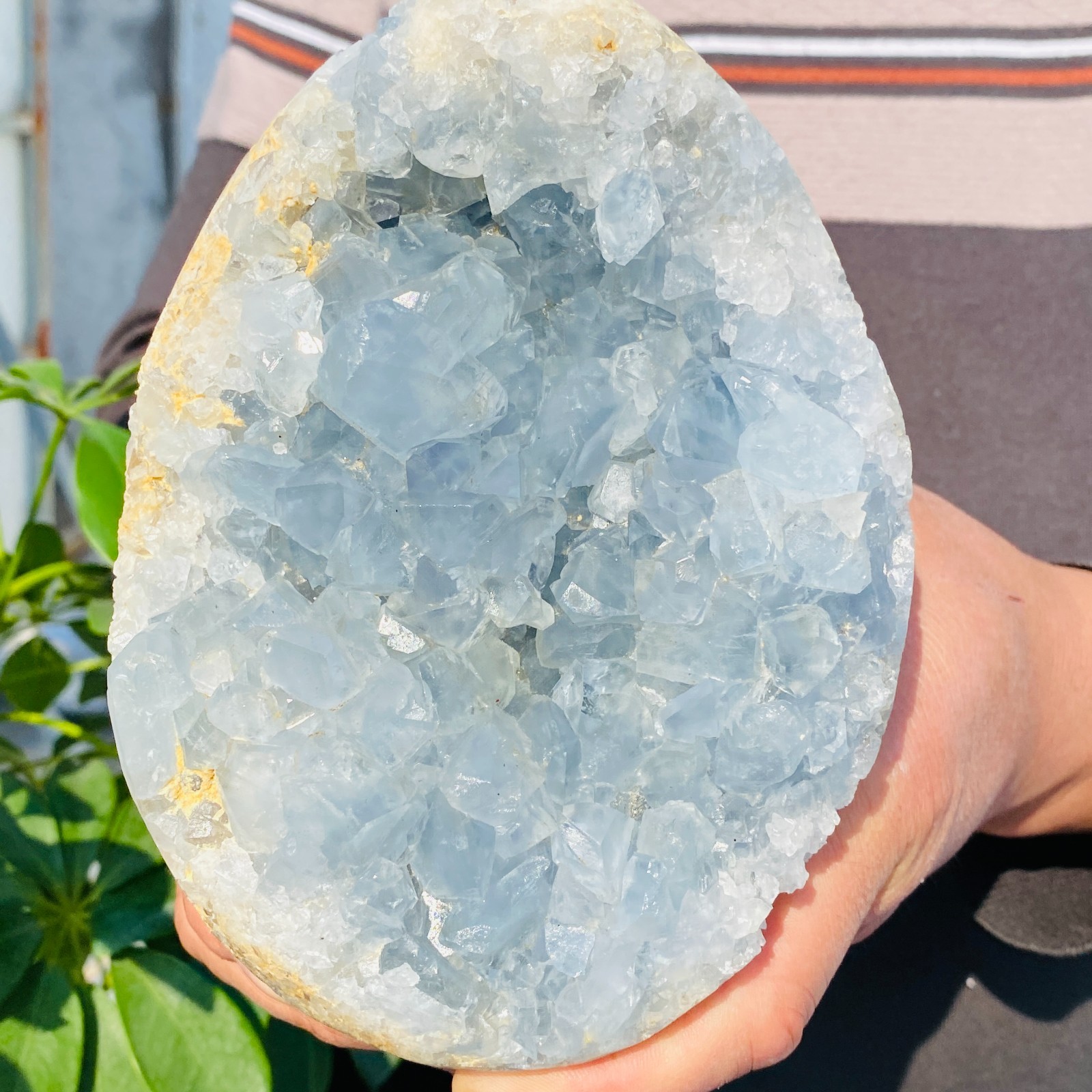 4.63LB Natural Beautiful Blue Celestite Crystal Geode Cave Mineral Specimen