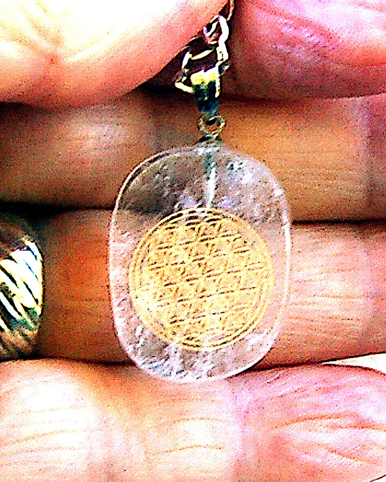 Clear Quartz Crystal Flower of Life Pendant Gift Box Ancient Wisdom Healer