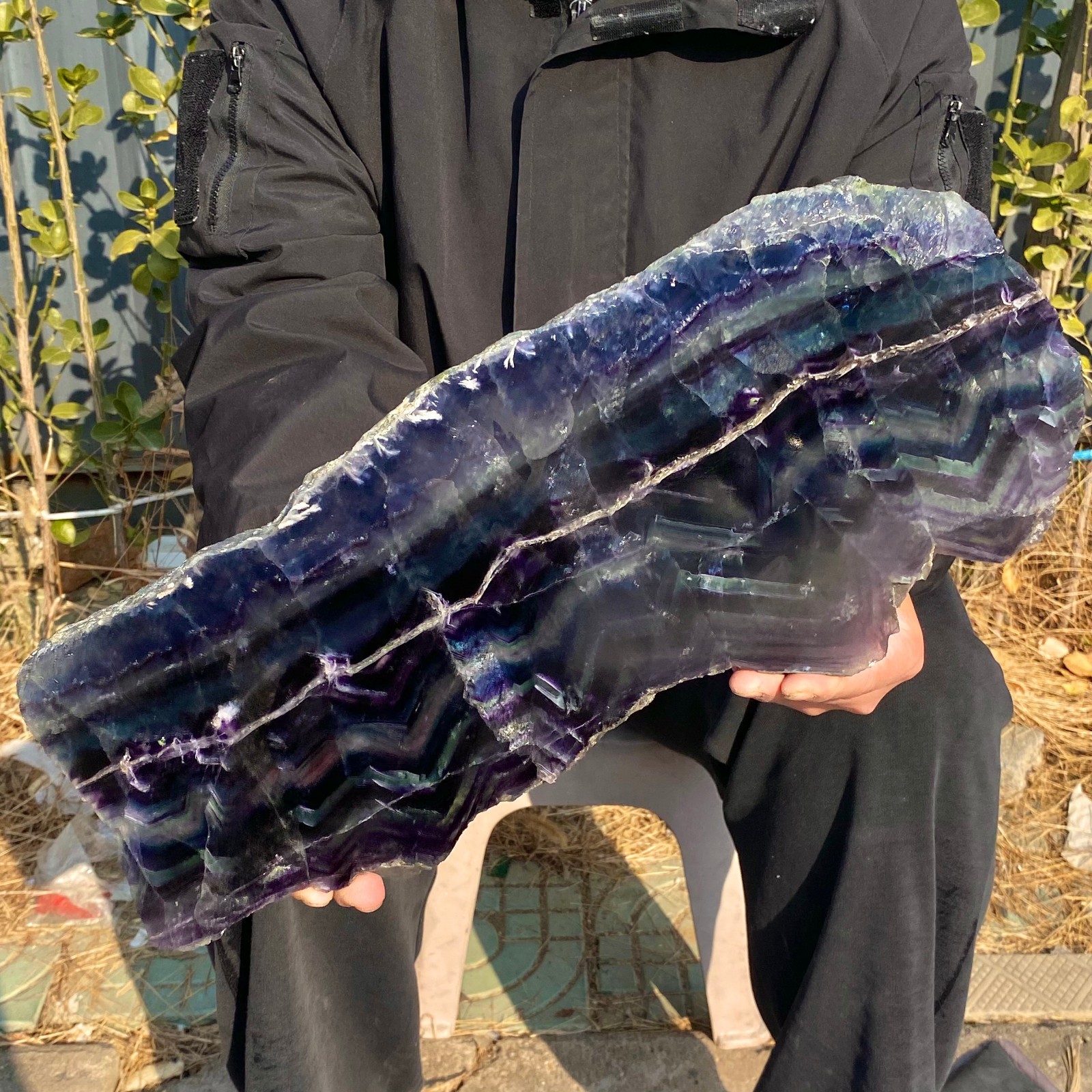 9.59LB Natural beautiful Rainbow Fluorite Crystal stone specimens