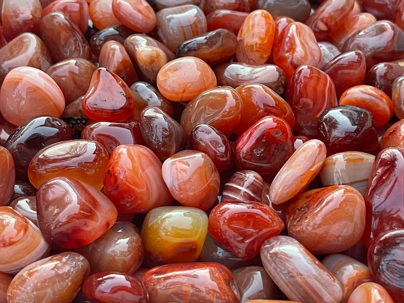 Grade A++ Carnelian Tumbled Stones, 0.75″-1.25″ Tumbled Carnelian, Pick a Weight
