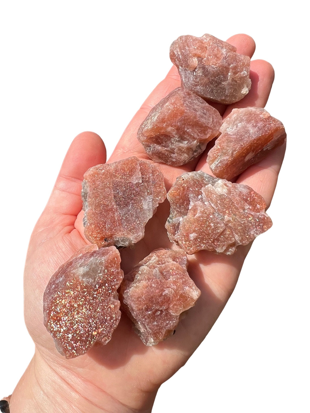 Raw Sunstone Gemstone (Grade A) Natural Sunstone, Rough Stone from India
