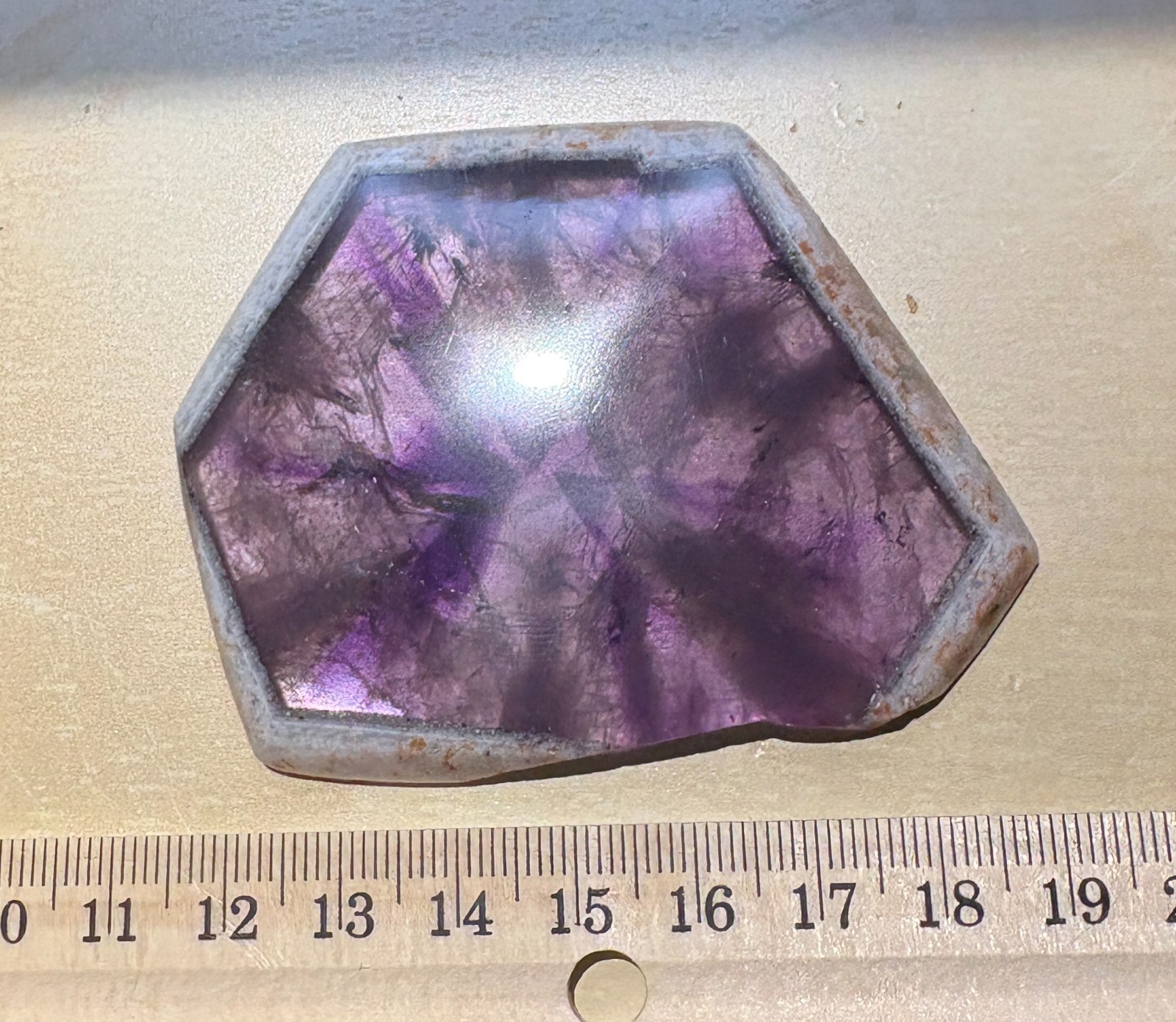257 carat Trapiche Amethyst polished slice – Brazil
