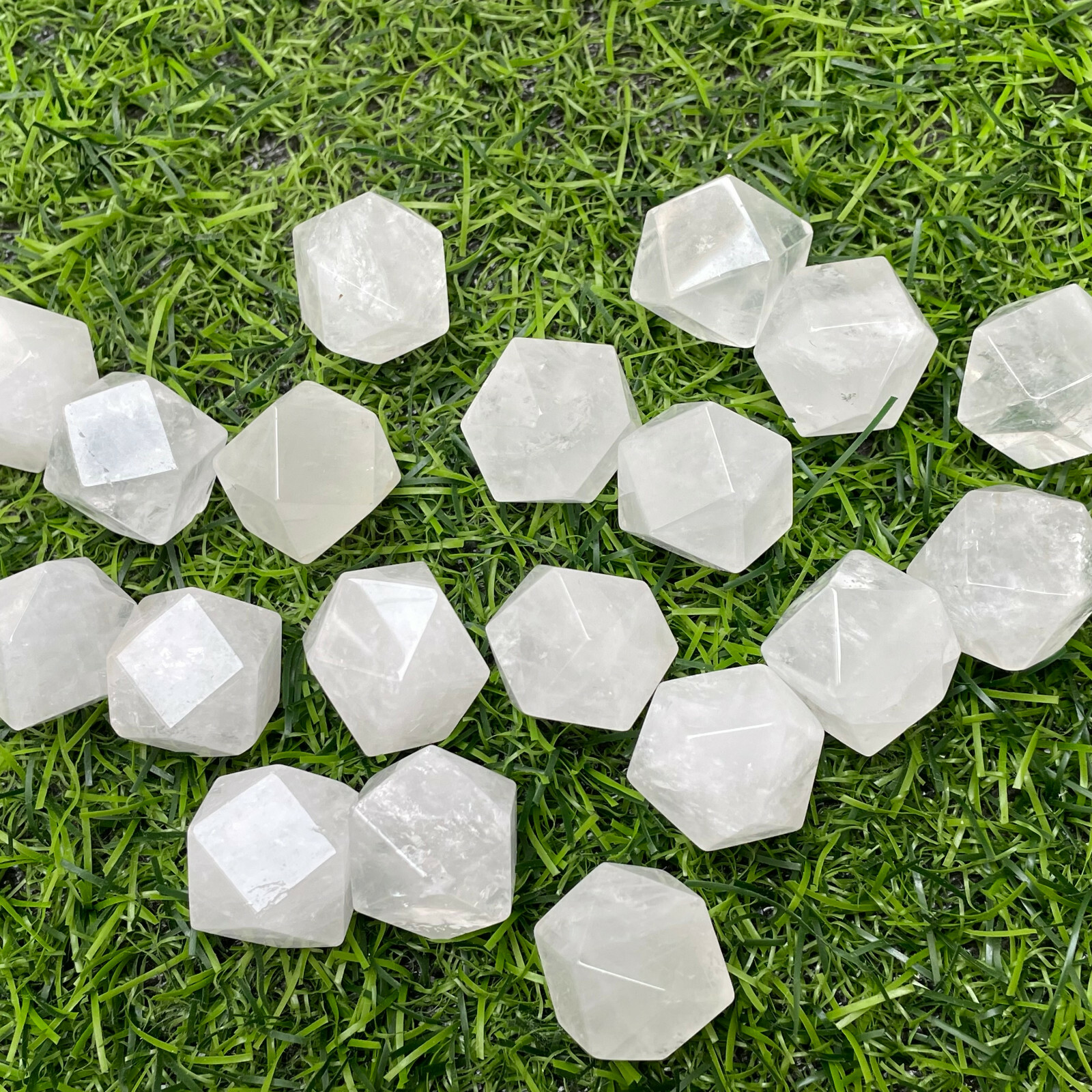 5pc Natural clear quartz dodecahedron crystal specimen healing