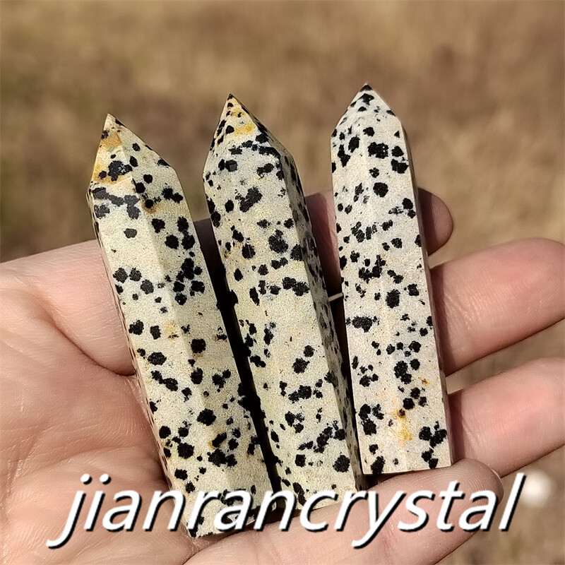 3pcs Natural Balmatin Wand Quartz Crystal Obelisk Point Tower Healing 5.5cm