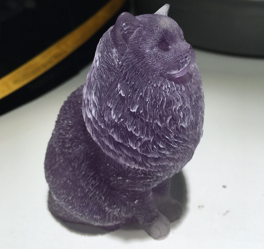 1x Handmade Natural Quartz Stone Cute Cat Healing Crystal Witch Decor Sculpture