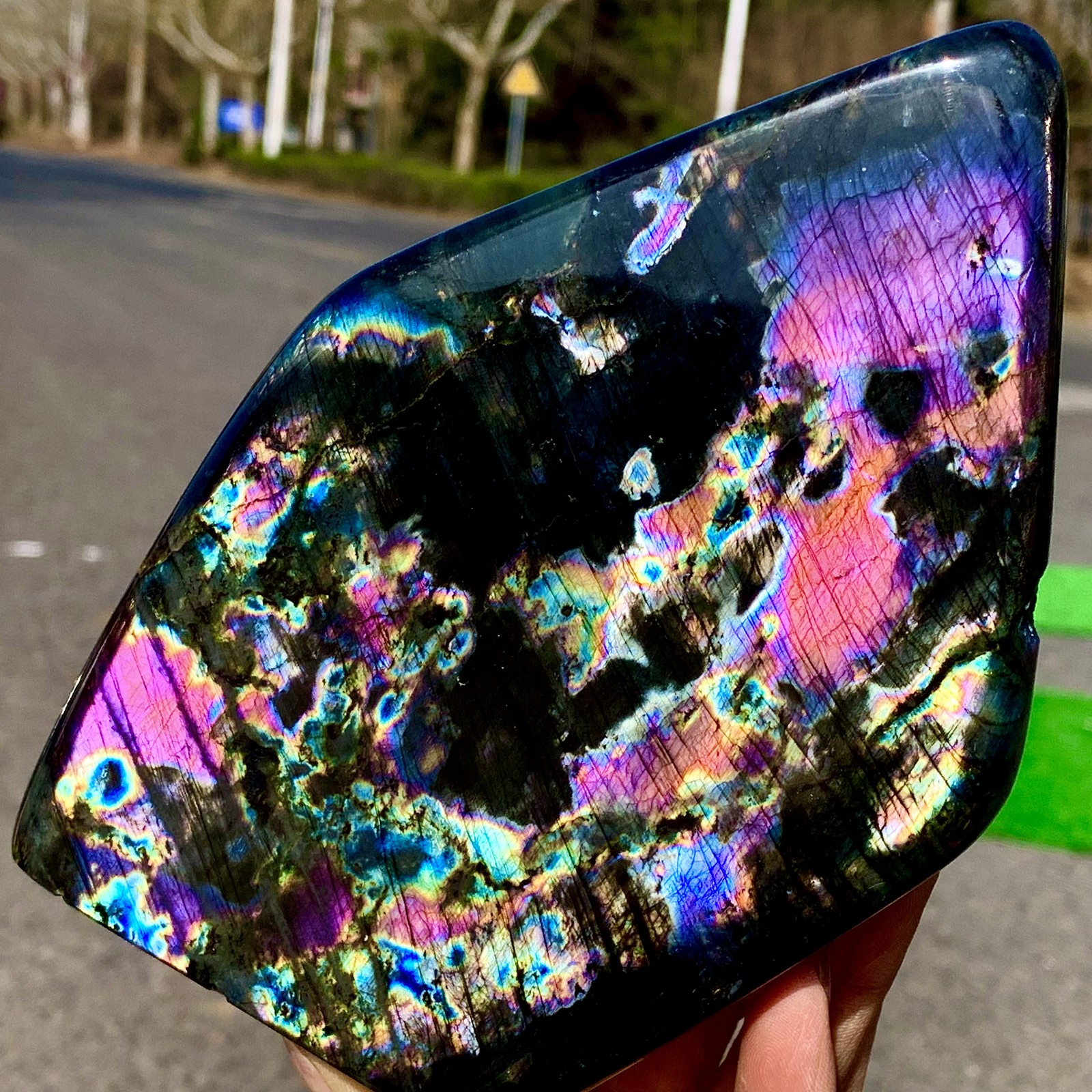 2.81LB Natural Gorgeous Labradorite QuartzCrystal Stone Specimen Healing