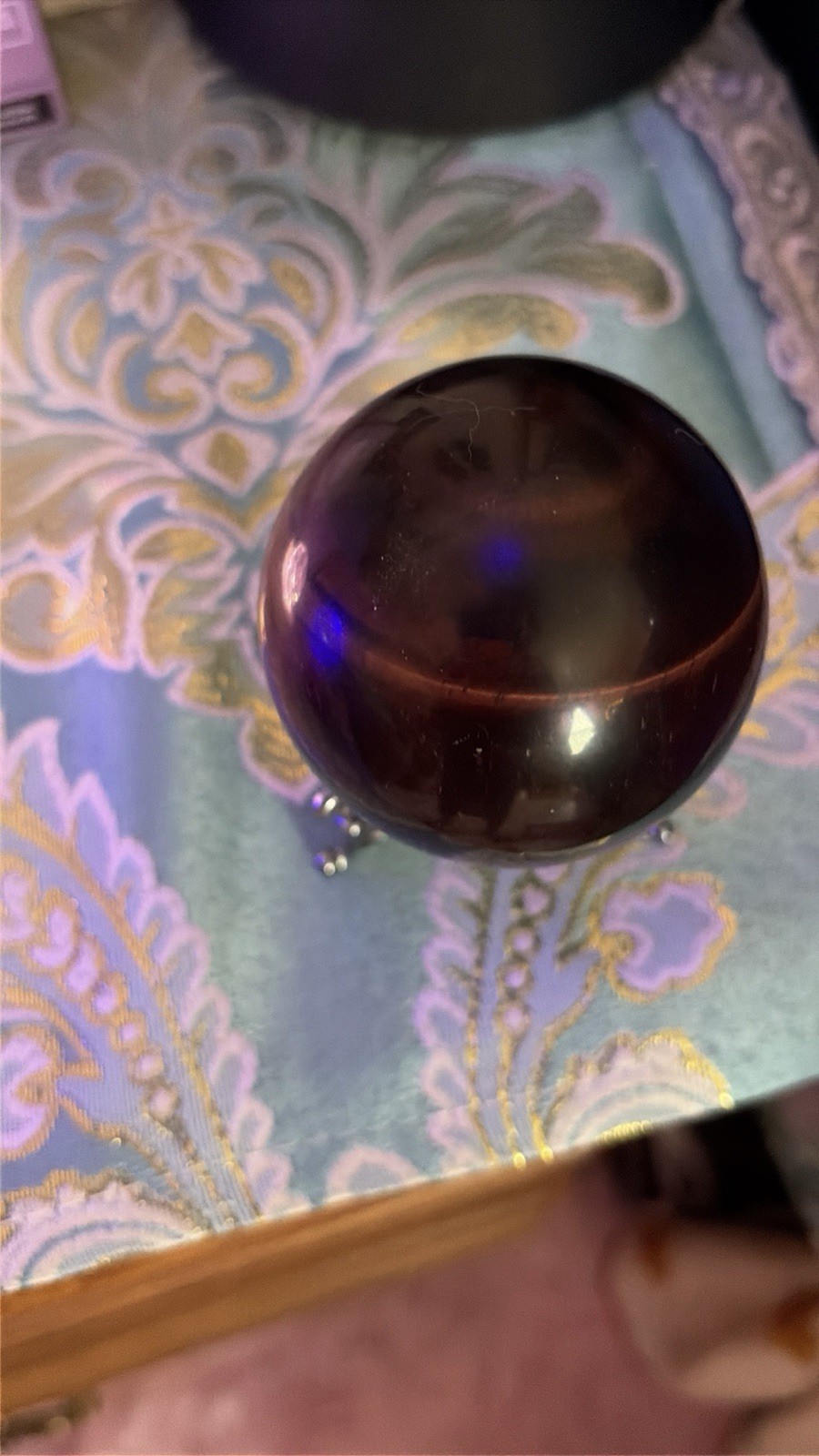 Tiger’s Eye Sphere Pristine Condition Decorative Stand Included 2-1/4” Across