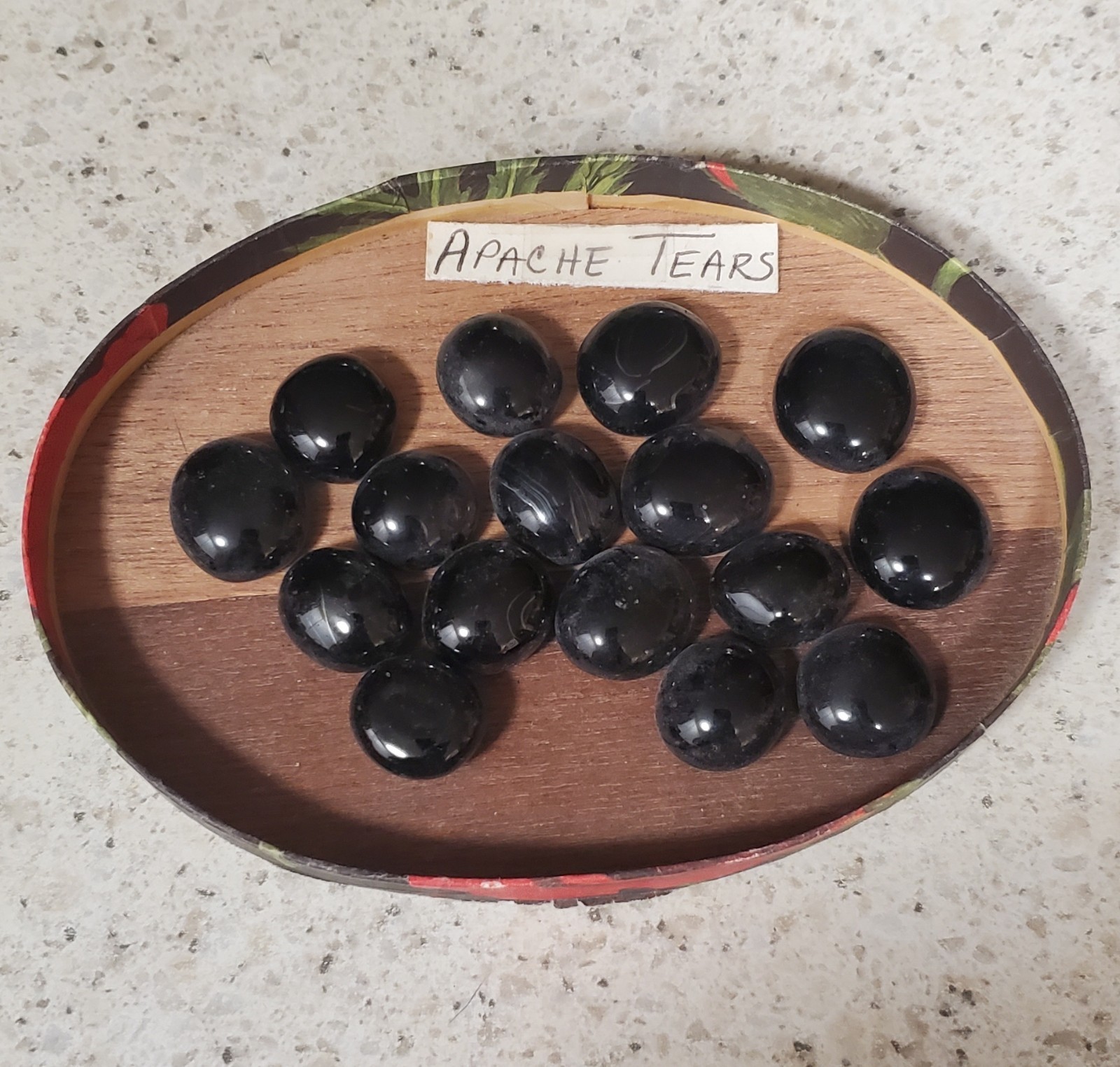 16 Very Nice Small Polished Apache Tears Arizona. (C0NT. 24)
